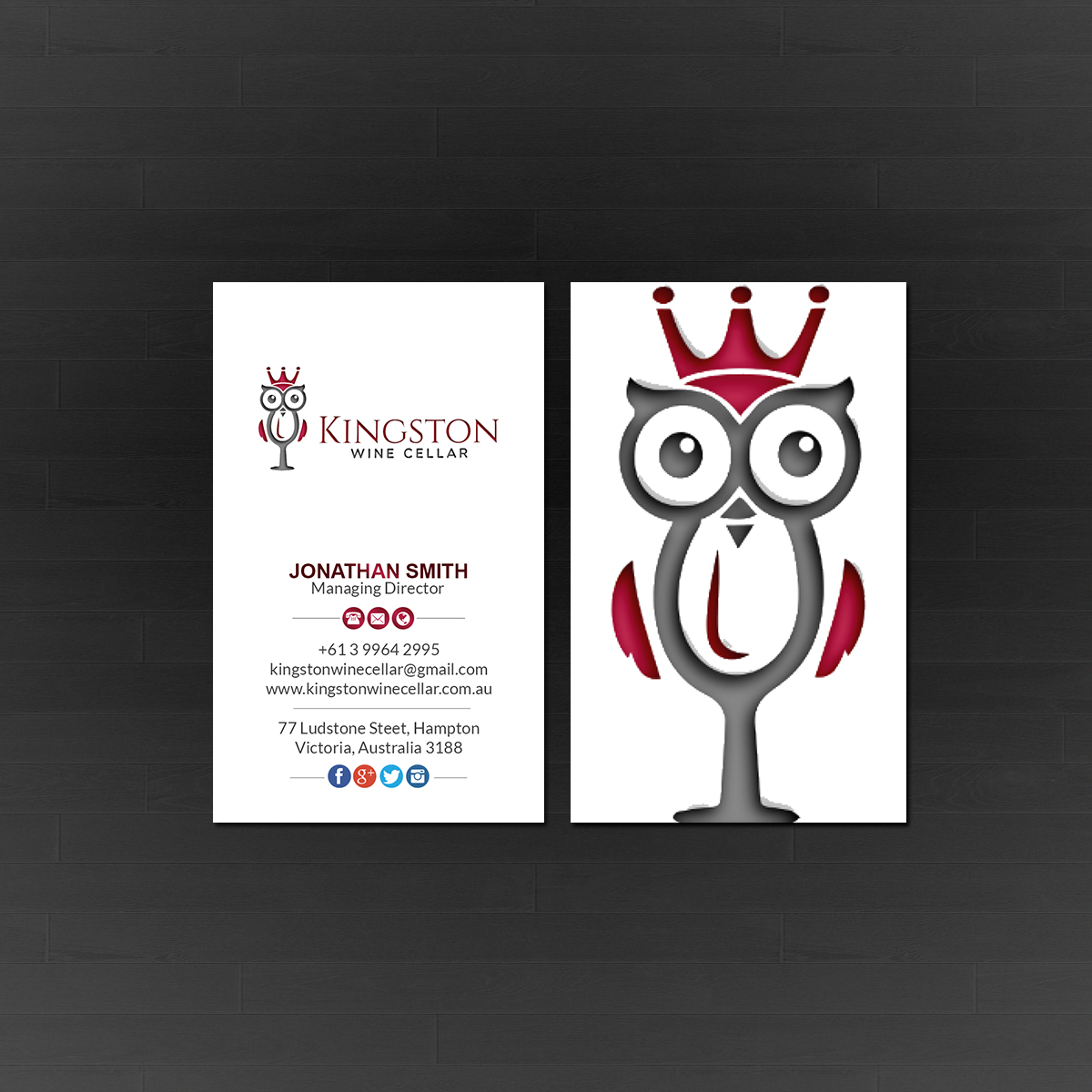 Design de Carte de Visite par Creations Box 2015 pour Kingston Wine Cellar | Design #23096076