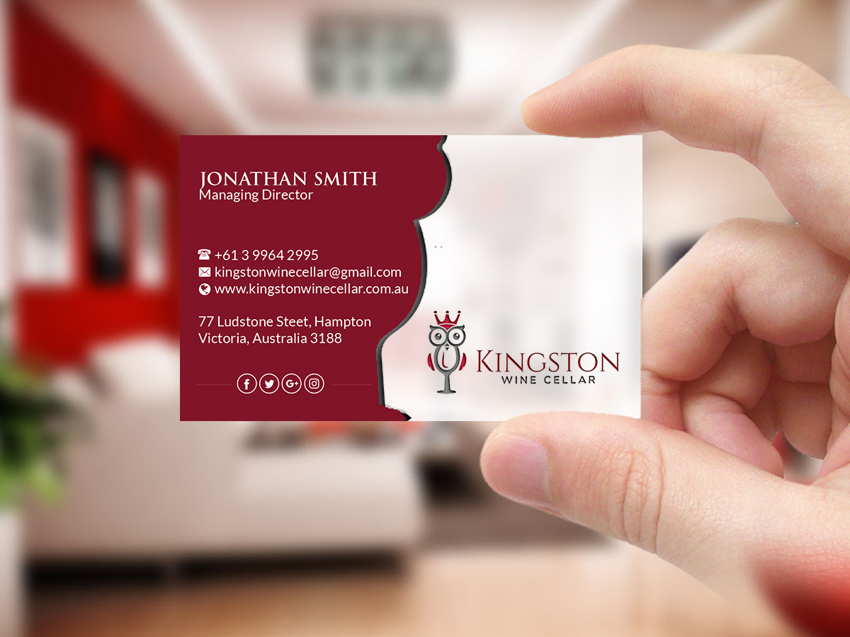 Business Card Design by Creations Box 2015 for Kingston Wine Cellar | Design #23096077