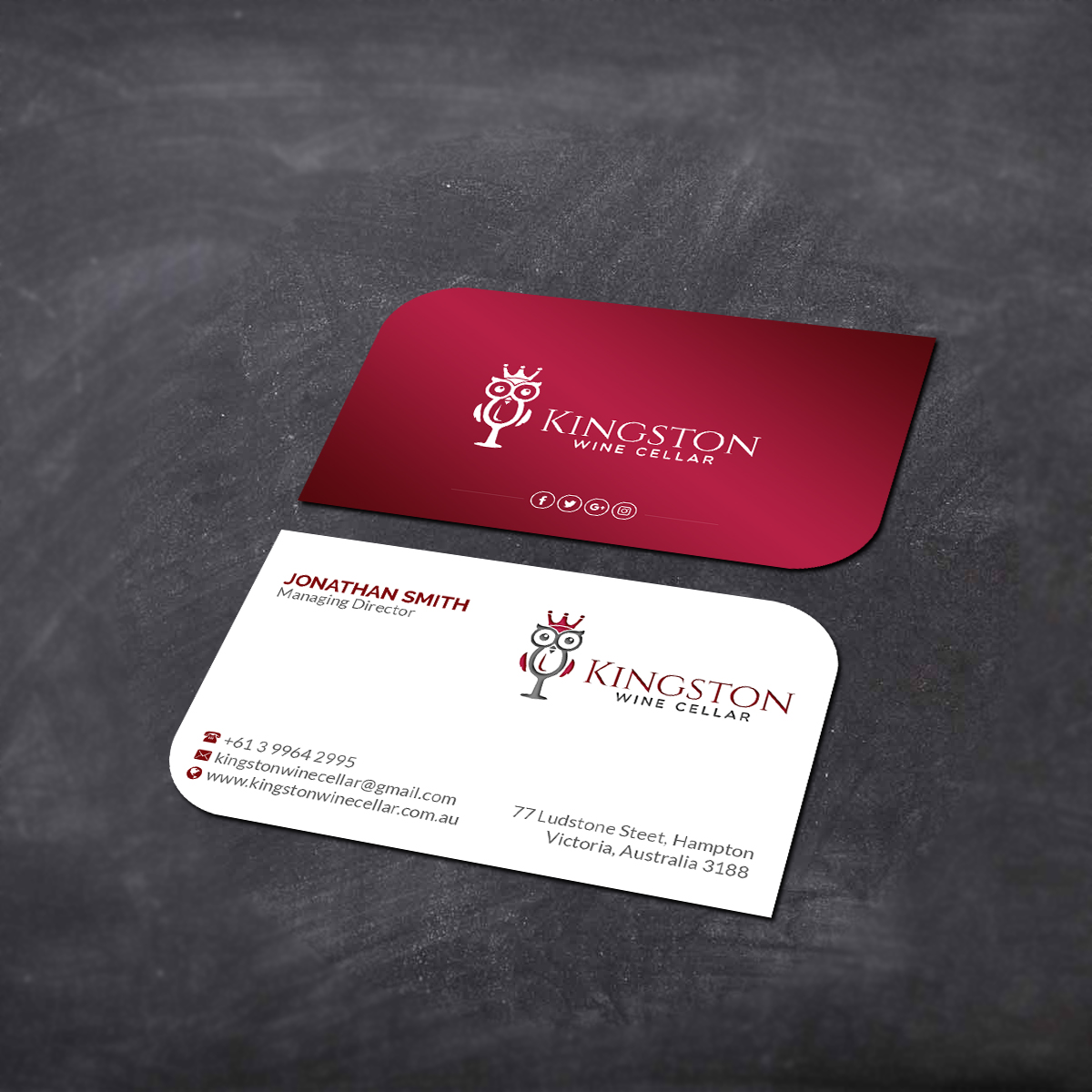 Business Card Design by Creations Box 2015 for Kingston Wine Cellar | Design #23096094