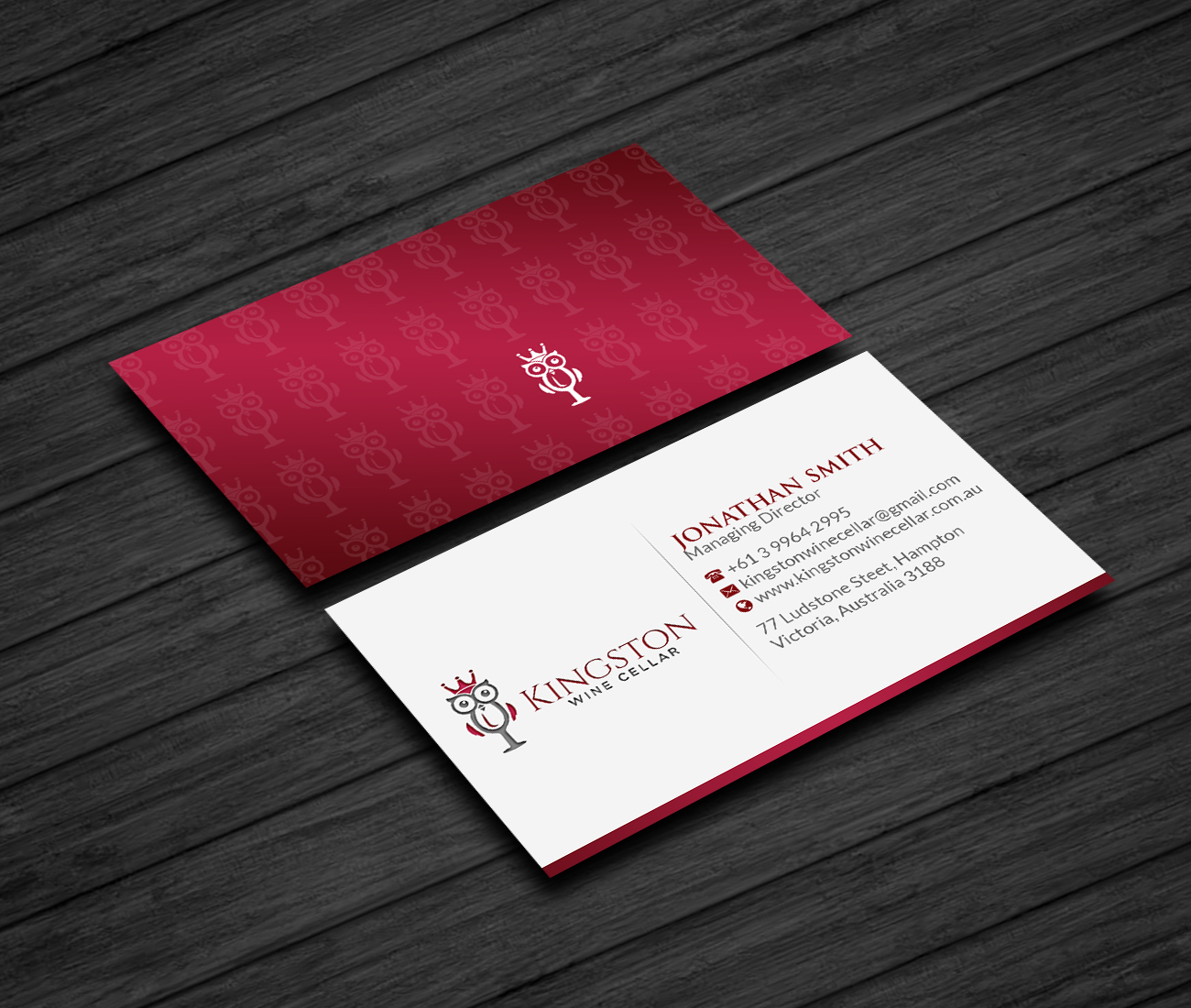 Business Card Design by Creations Box 2015 for Kingston Wine Cellar | Design #23096103