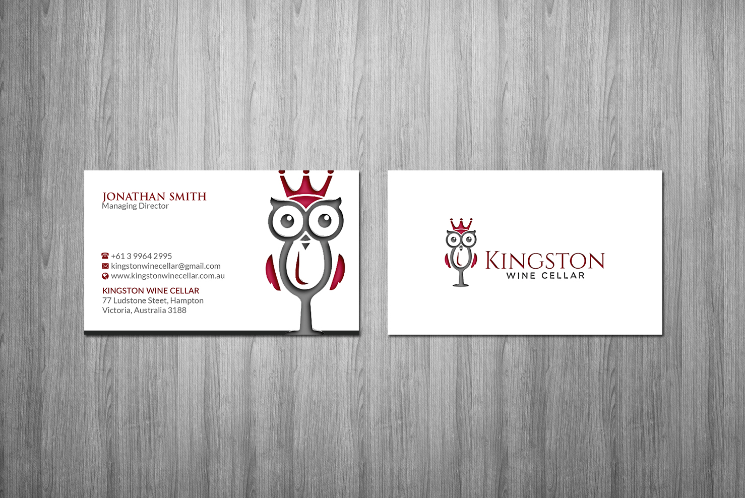 Business Card Design by Creations Box 2015 for Kingston Wine Cellar | Design #23096110