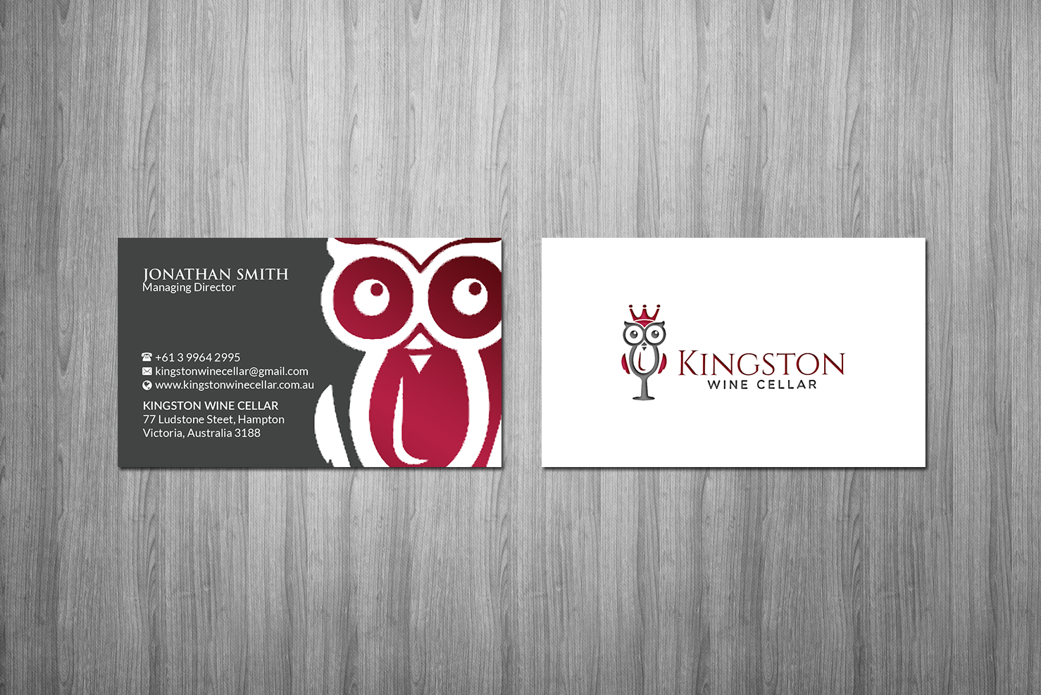 Visitenkarten-Design von Creations Box 2015 für Kingston Wine Cellar | Design #23096114