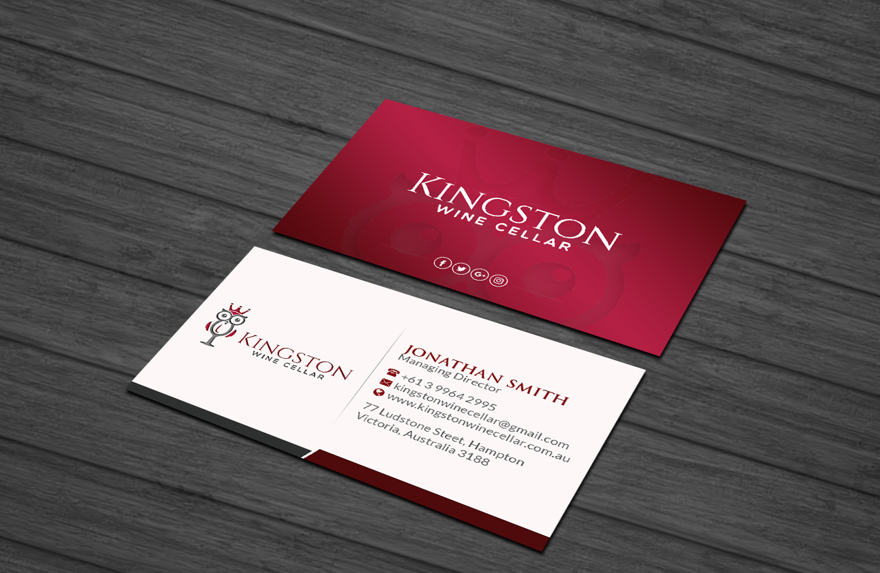 Business Card Design by Creations Box 2015 for Kingston Wine Cellar | Design #23096124