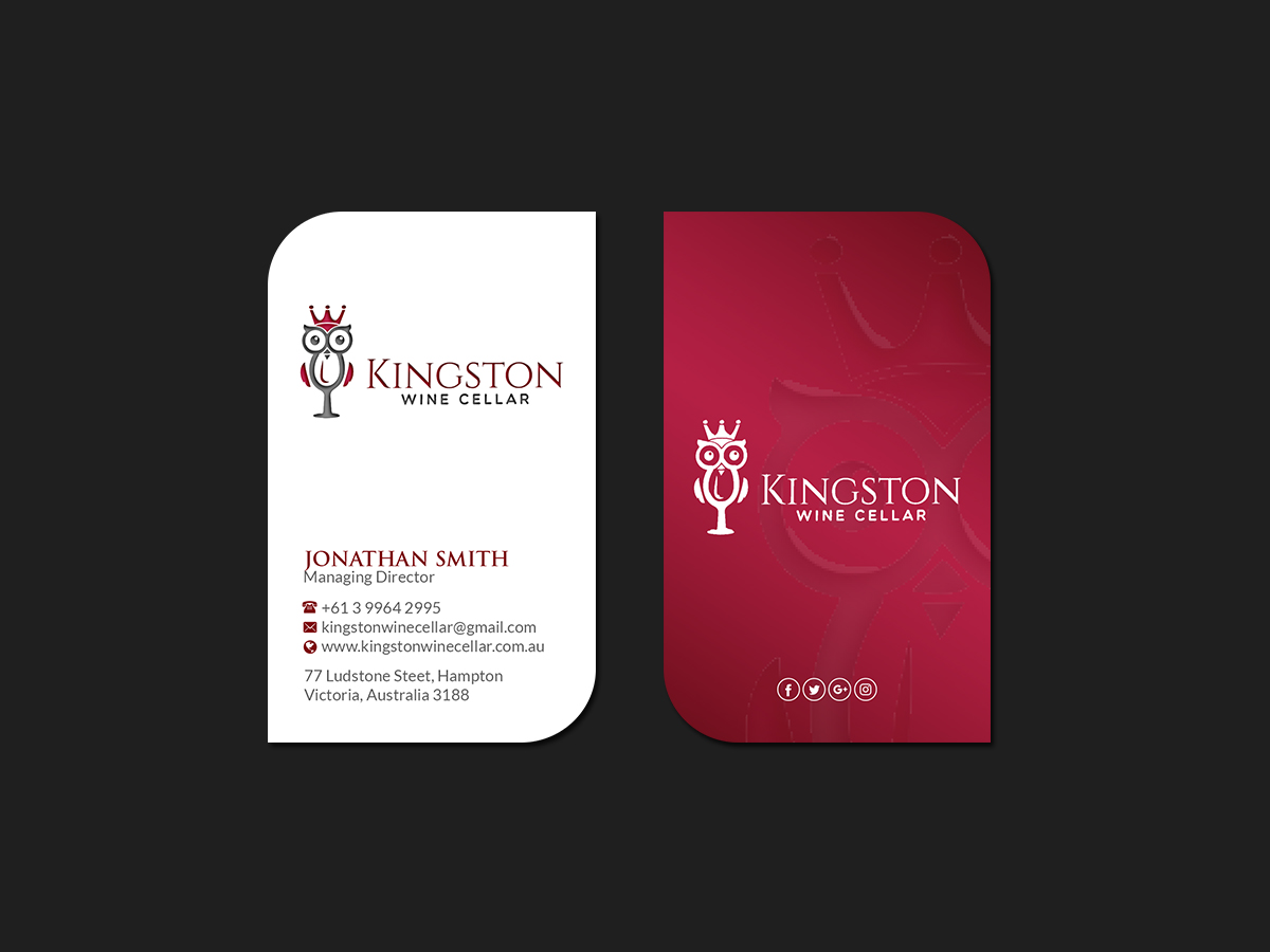 Business Card Design by Creations Box 2015 for Kingston Wine Cellar | Design #23096125
