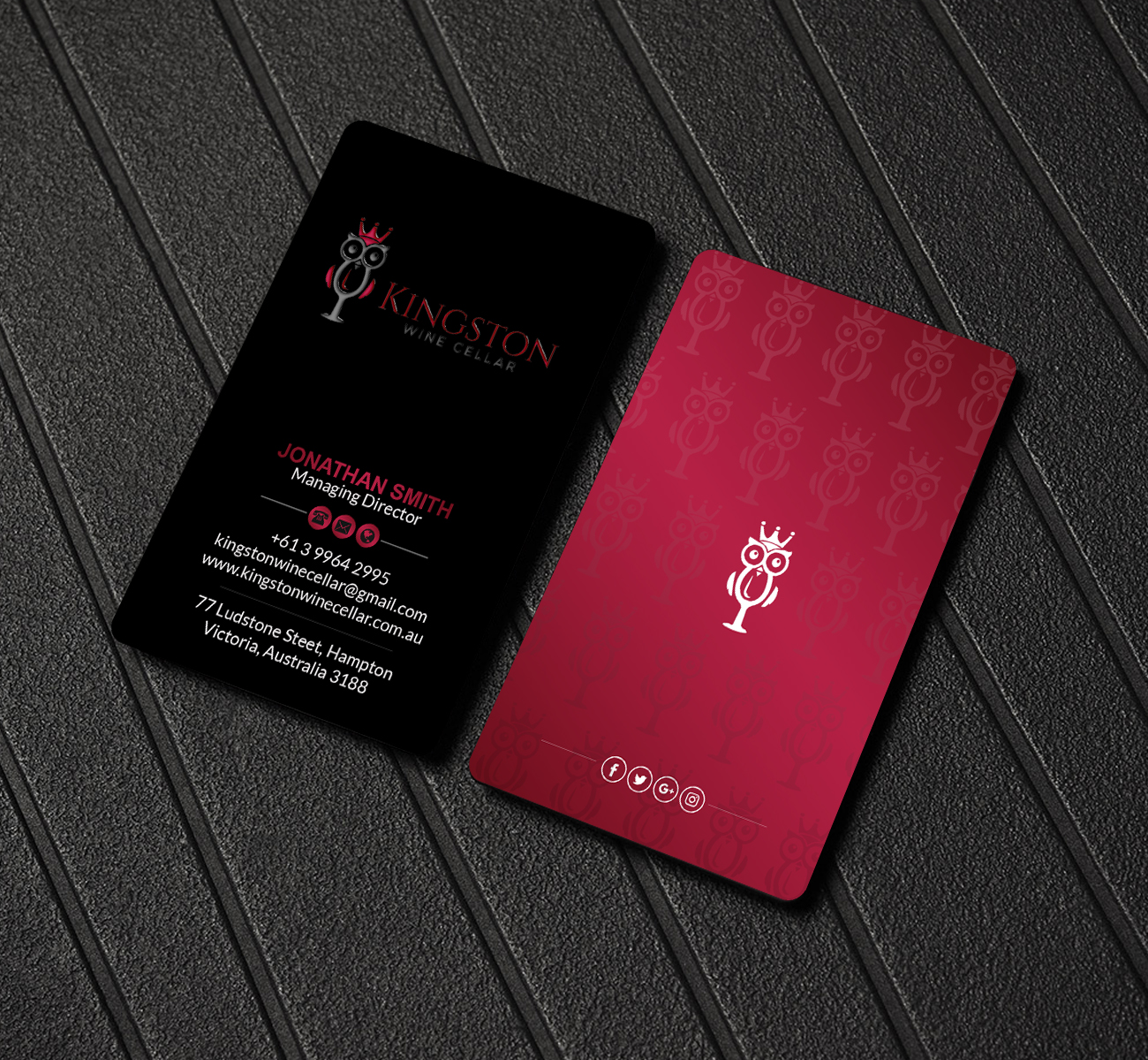 Visitenkarten-Design von Creations Box 2015 für Kingston Wine Cellar | Design #23247731