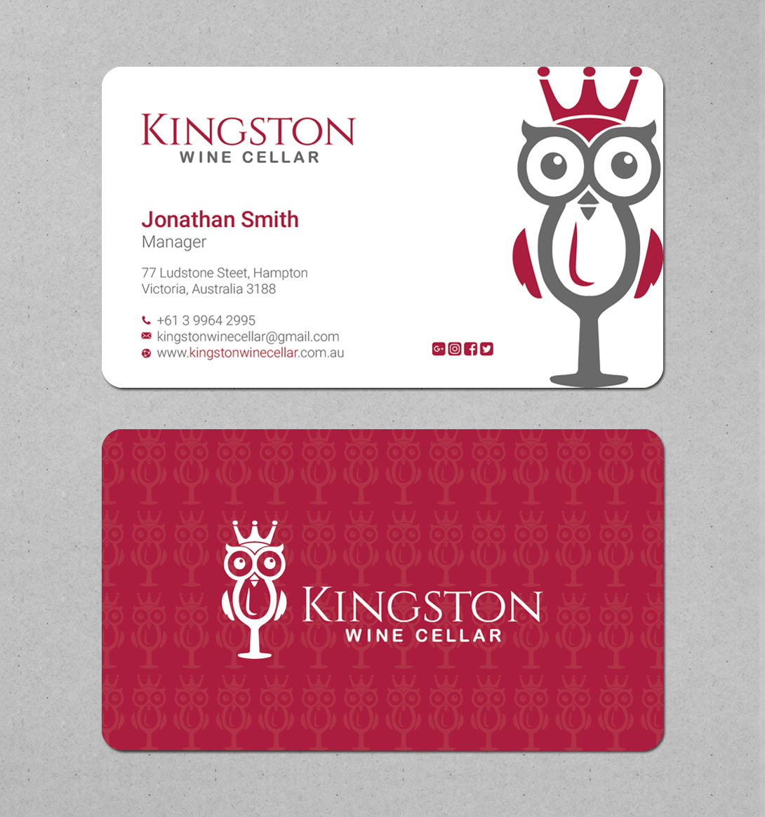 Diseño de Tarjeta de Presentación por LAXMI DESIGNHUB para Kingston Wine Cellar | Diseño #23085398