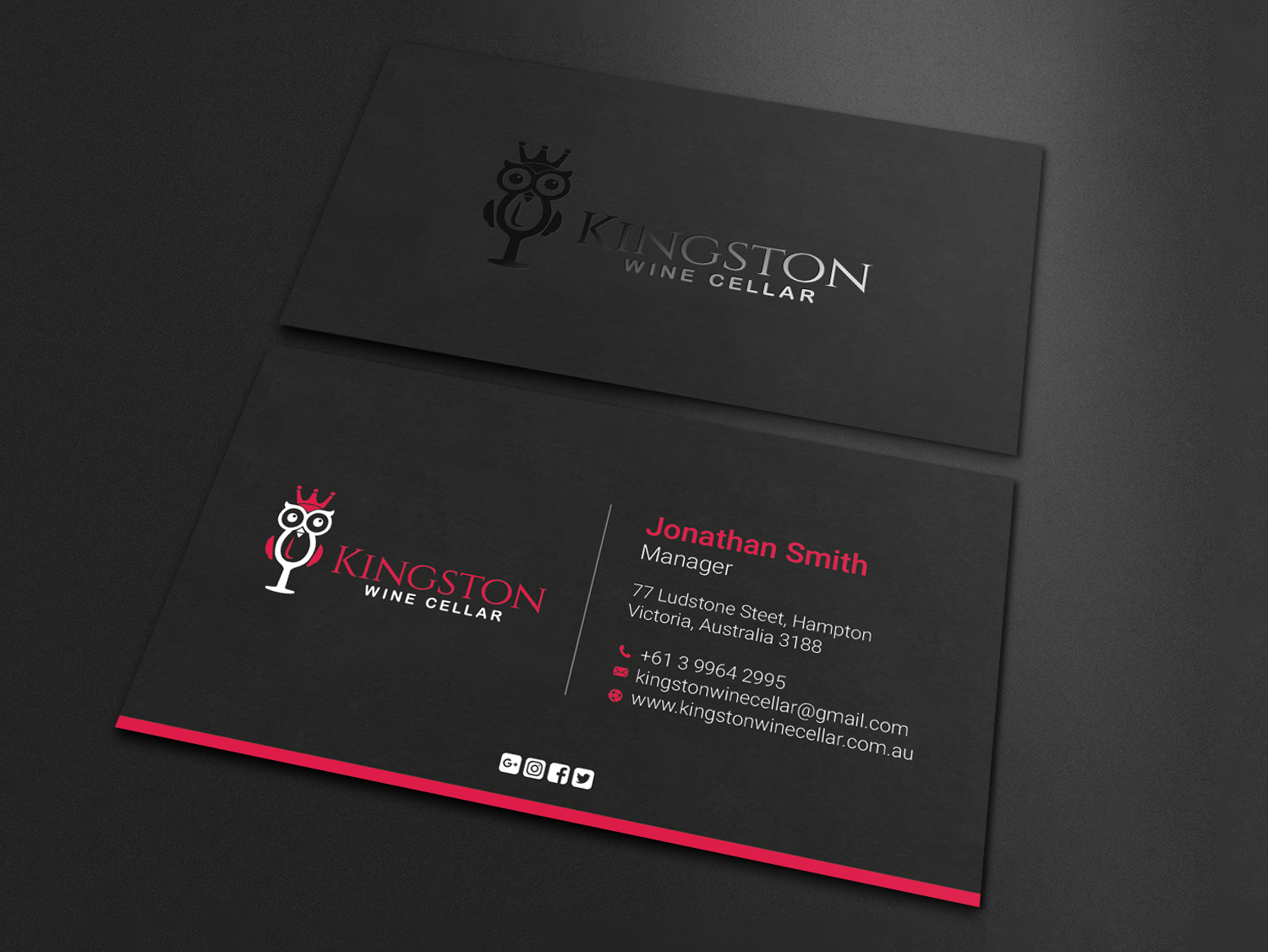 Diseño de Tarjeta de Presentación por LAXMI DESIGNHUB para Kingston Wine Cellar | Diseño #23085636