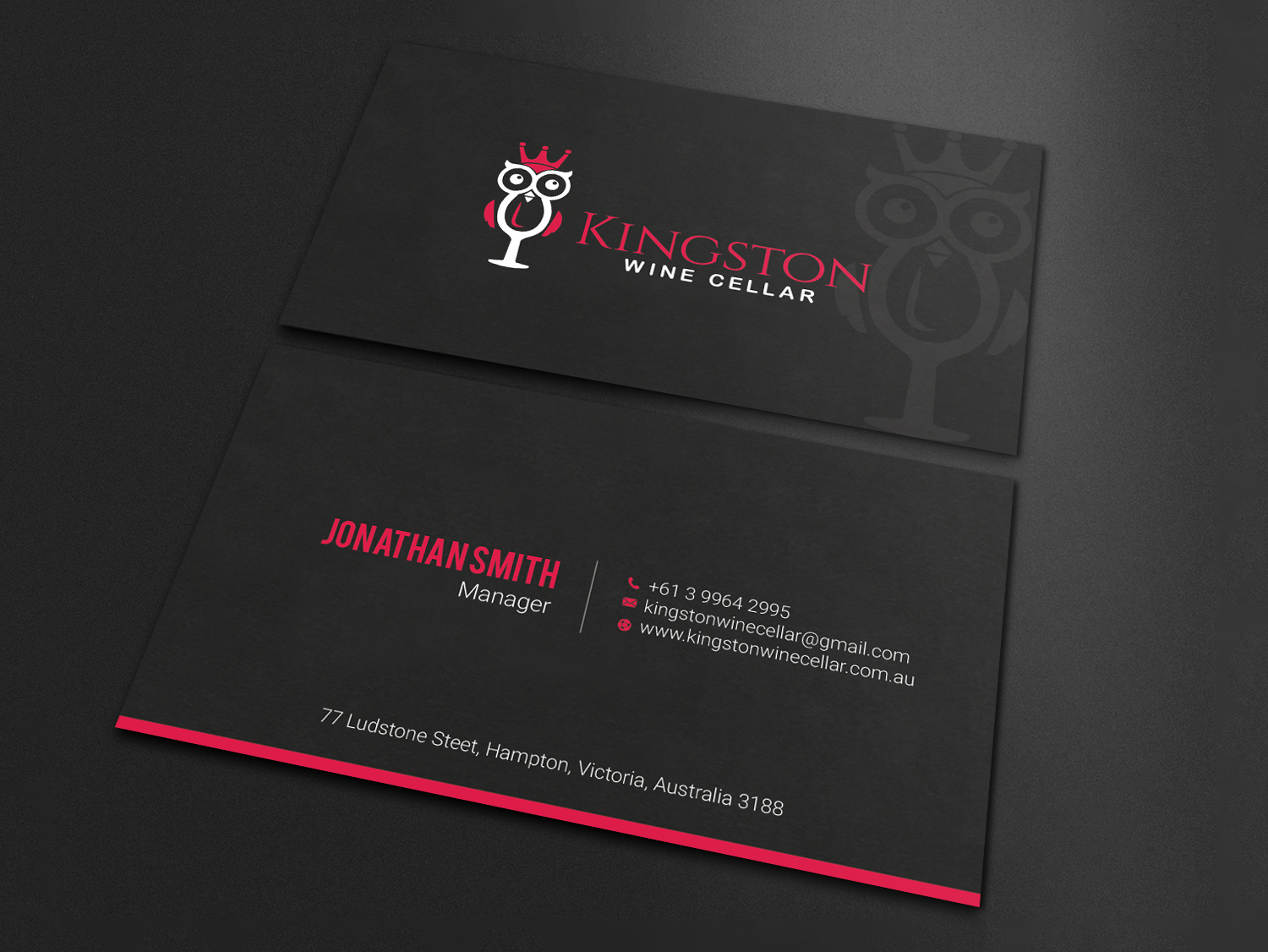 Design de Carte de Visite par LAXMI DESIGNHUB pour Kingston Wine Cellar | Design #23085807
