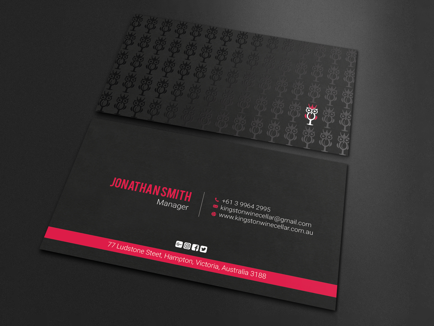 Diseño de Tarjeta de Presentación por LAXMI DESIGNHUB para Kingston Wine Cellar | Diseño #23085878