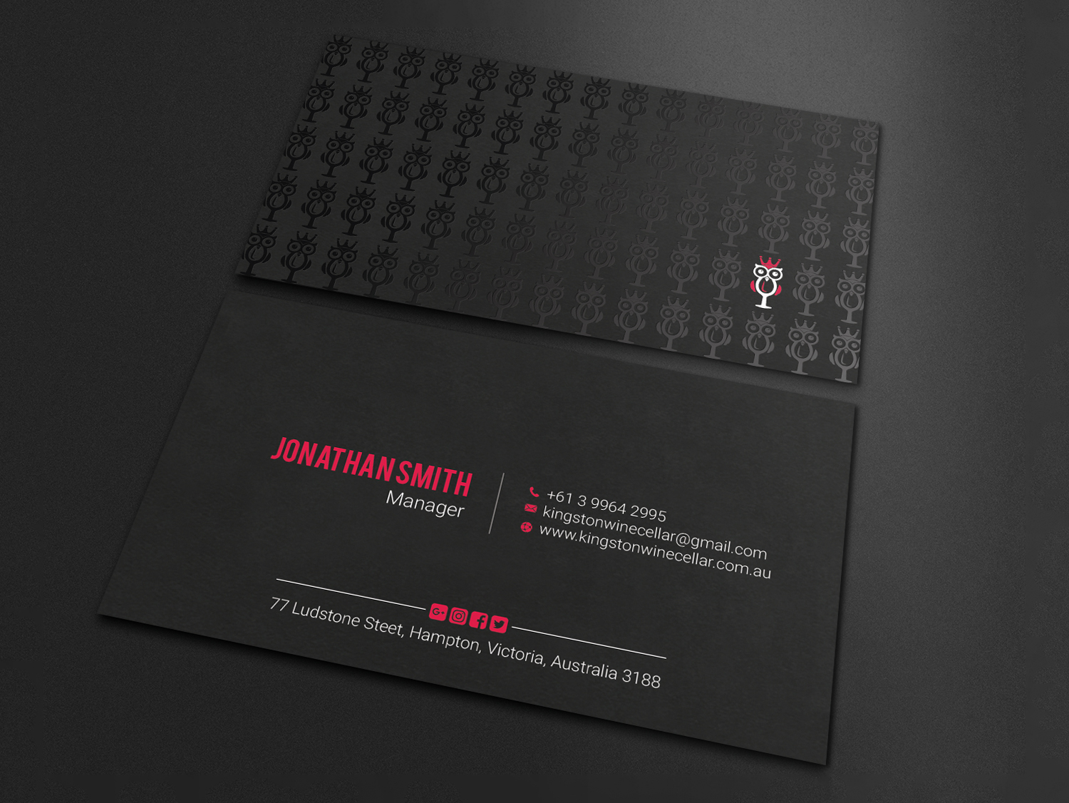 Diseño de Tarjeta de Presentación por LAXMI DESIGNHUB para Kingston Wine Cellar | Diseño #23085882