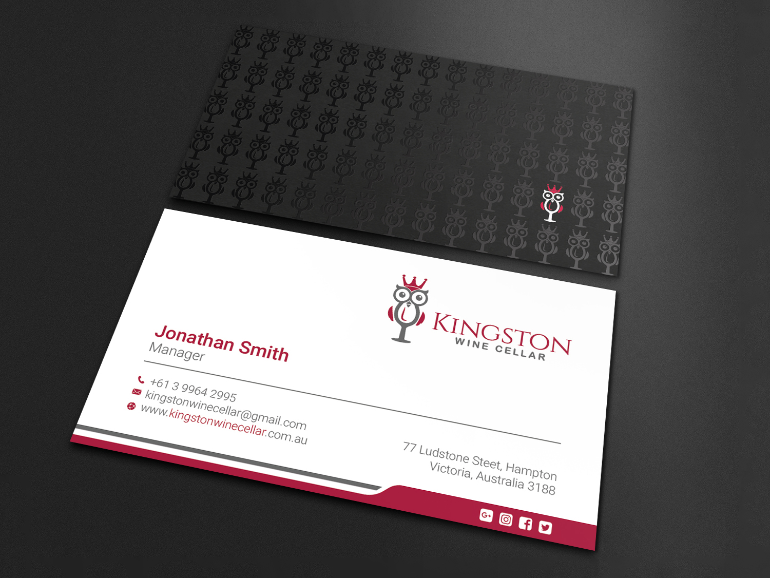 Diseño de Tarjeta de Presentación por LAXMI DESIGNHUB para Kingston Wine Cellar | Diseño #23085888