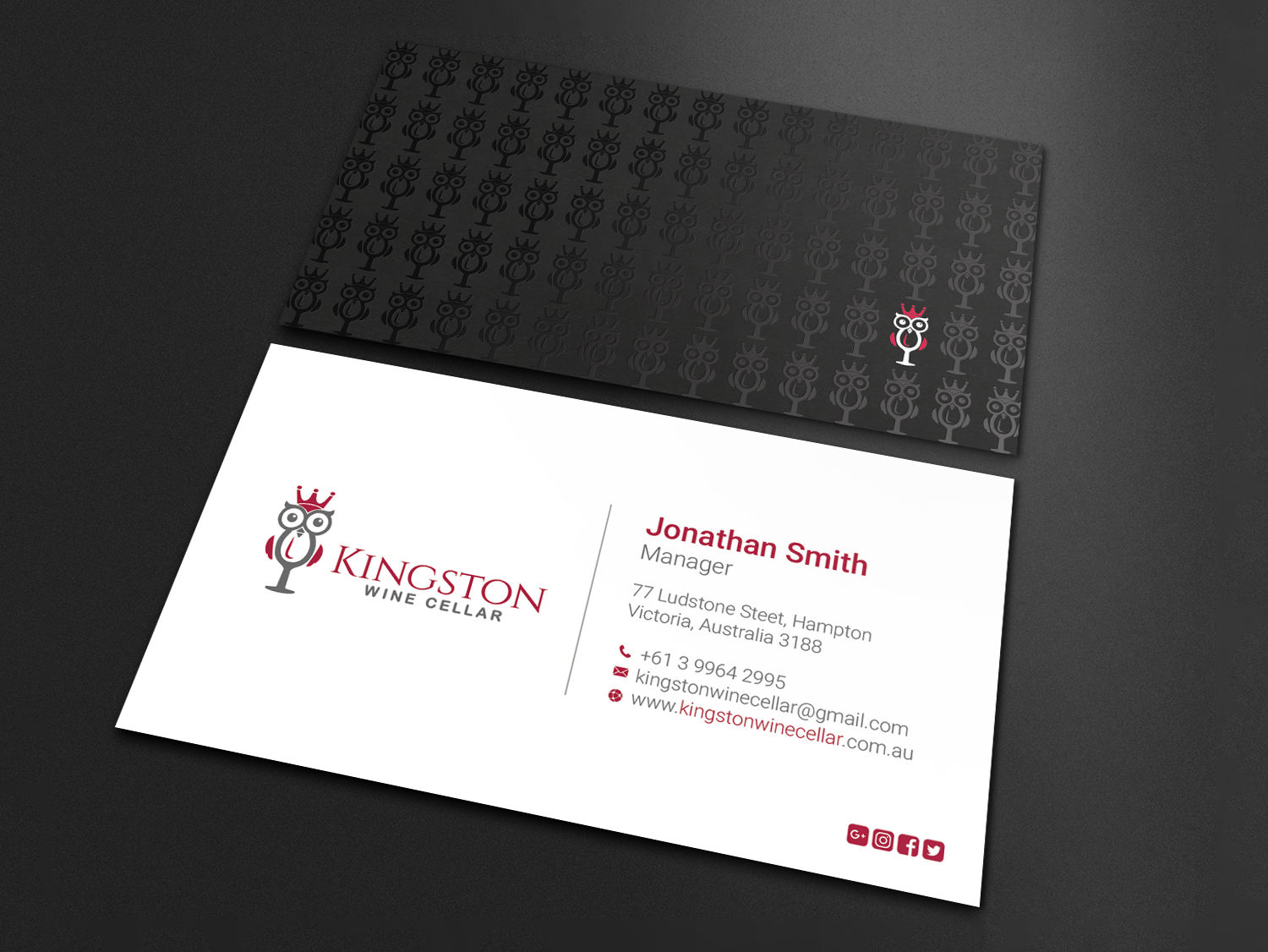 Design de Carte de Visite par LAXMI DESIGNHUB pour Kingston Wine Cellar | Design #23085889