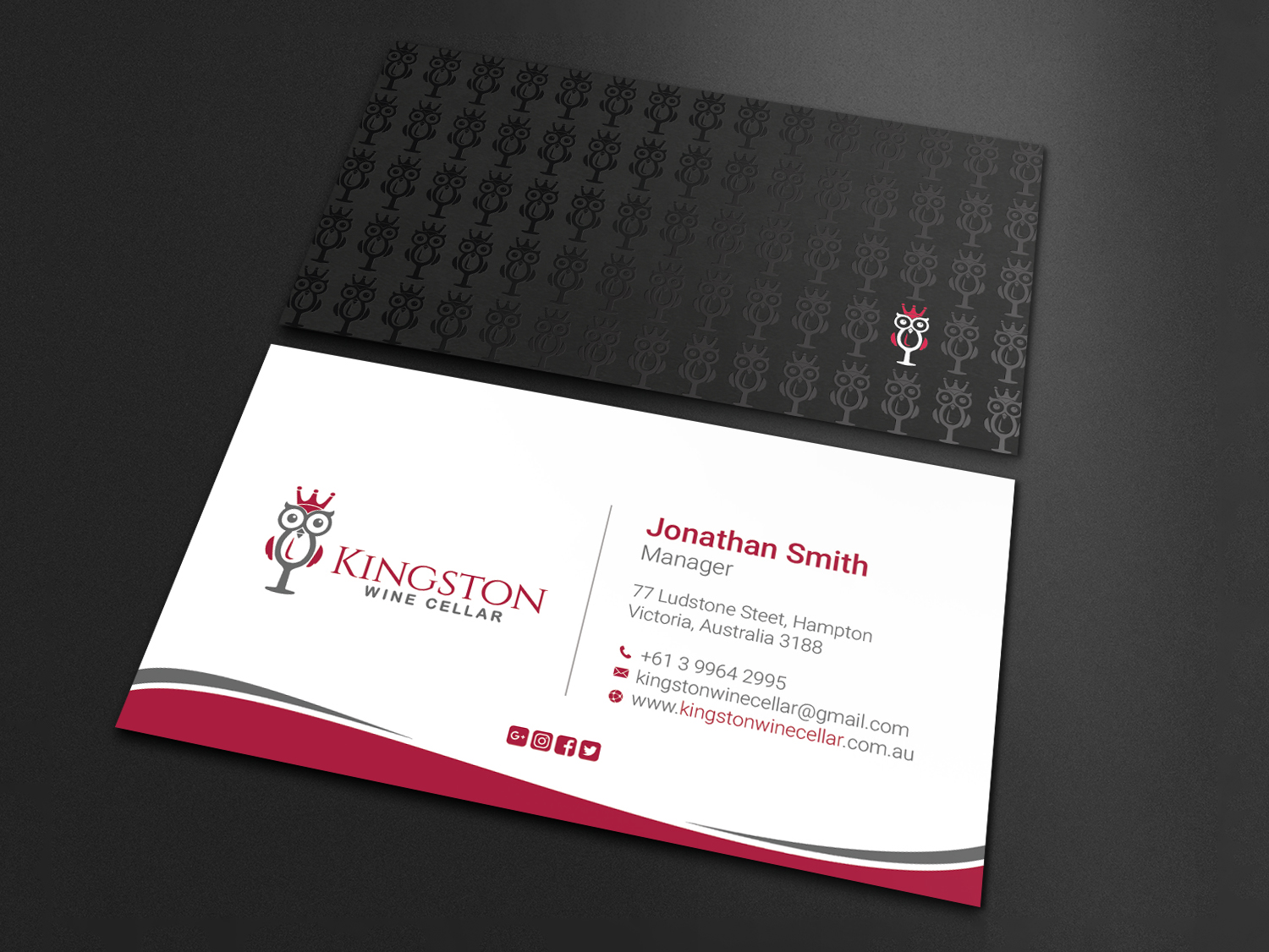 Diseño de Tarjeta de Presentación por LAXMI DESIGNHUB para Kingston Wine Cellar | Diseño #23085892