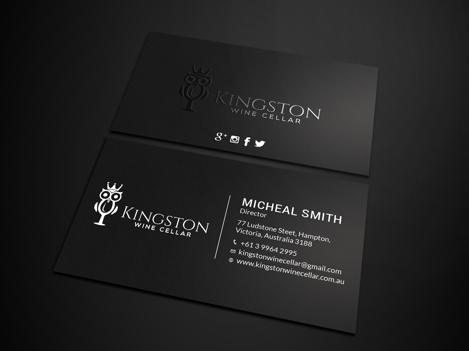 Diseño de Tarjeta de Presentación por Tripti Ranjan Gain para Kingston Wine Cellar | Diseño #23085235