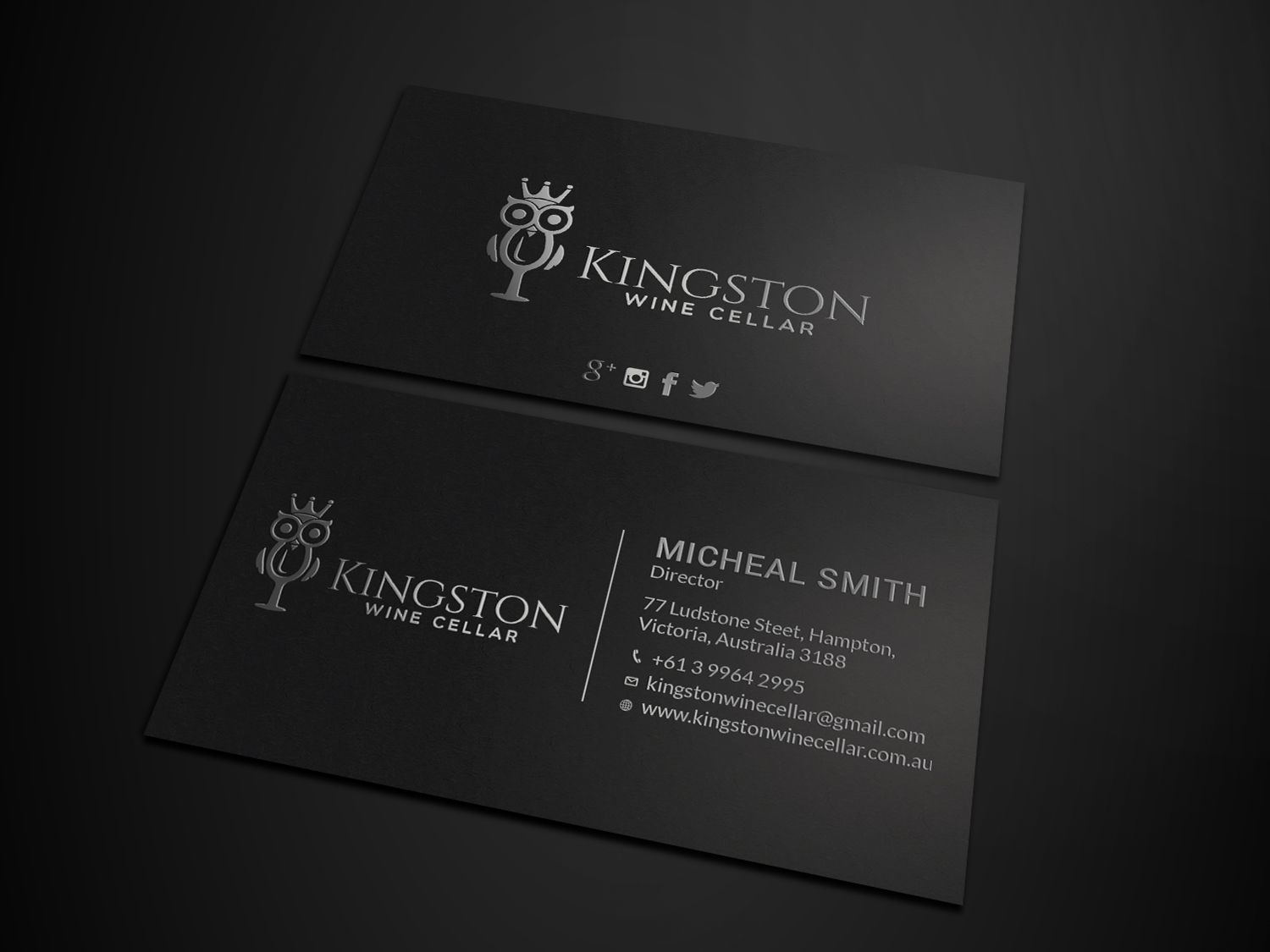 Diseño de Tarjeta de Presentación por Tripti Ranjan Gain para Kingston Wine Cellar | Diseño #23085237