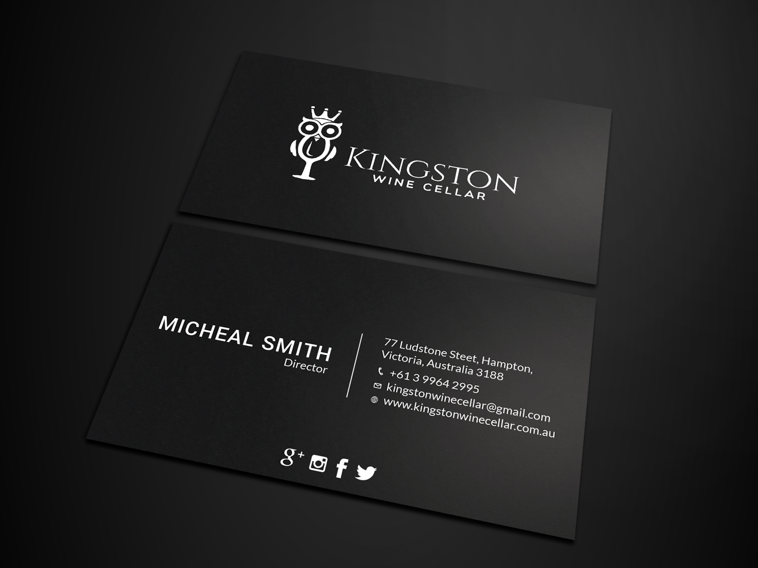 Diseño de Tarjeta de Presentación por Tripti Ranjan Gain para Kingston Wine Cellar | Diseño #23085250