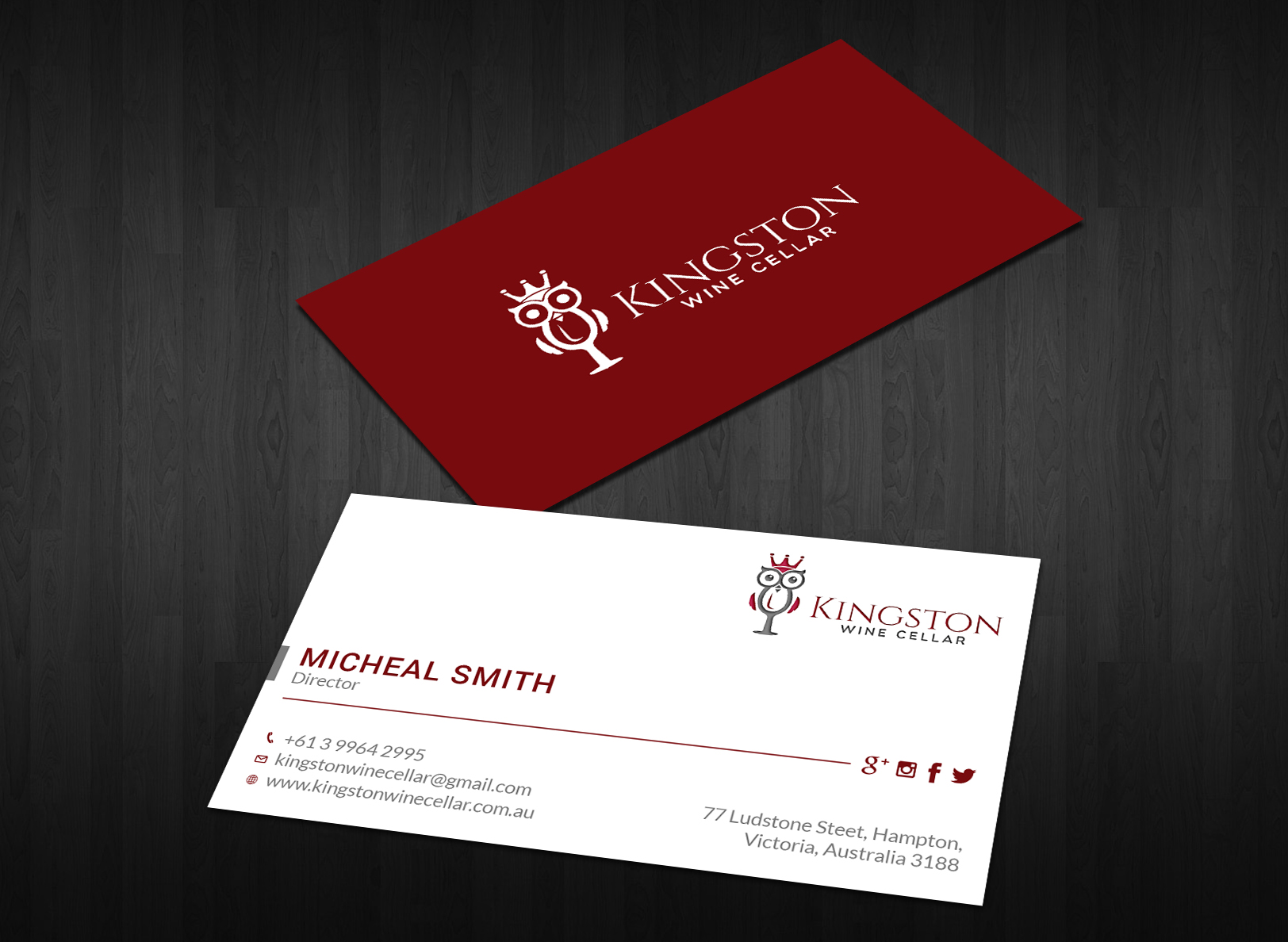 Business Card Design by Tripti Ranjan Gain for Kingston Wine Cellar | Design #23085263
