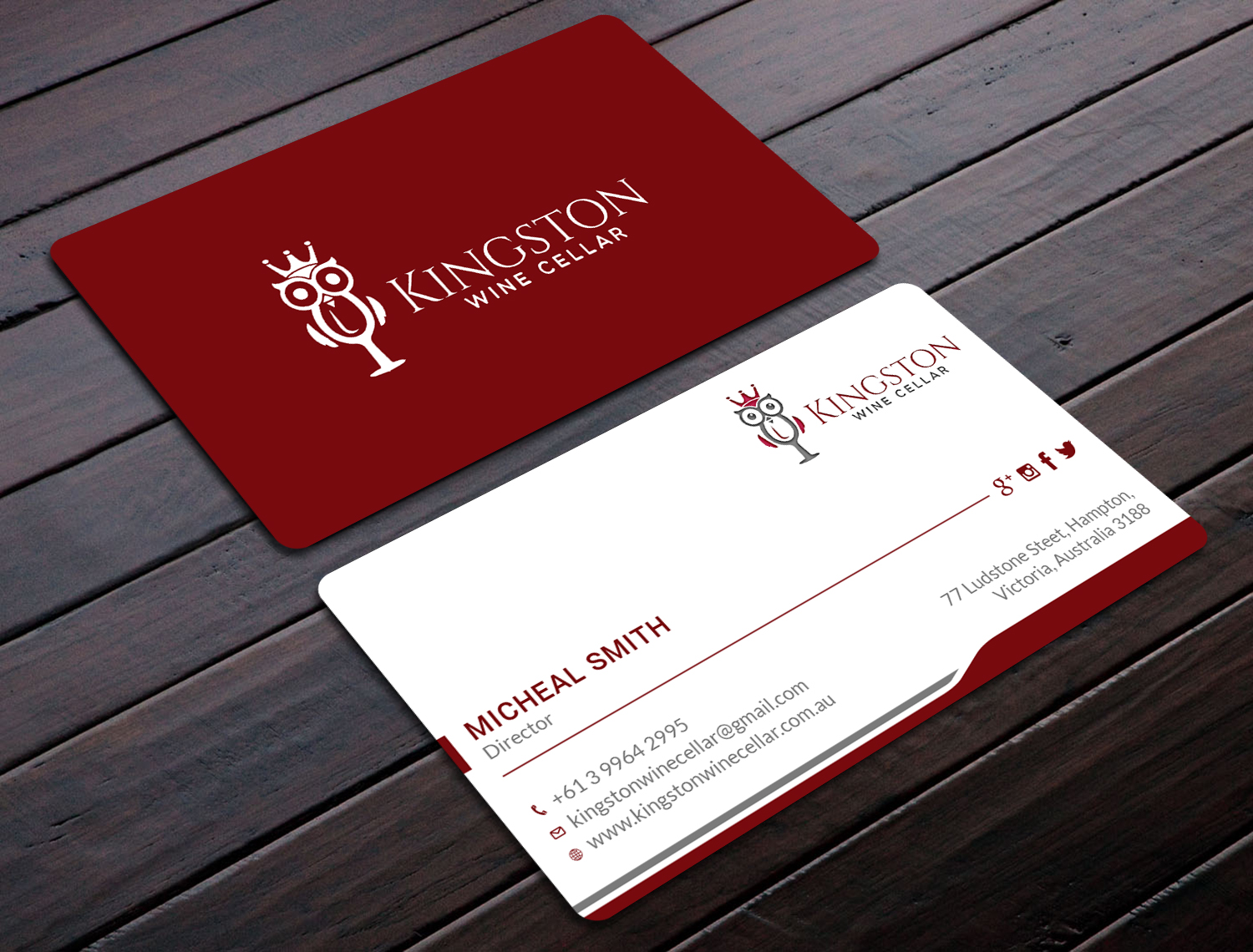 Business Card Design by Tripti Ranjan Gain for Kingston Wine Cellar | Design #23085265