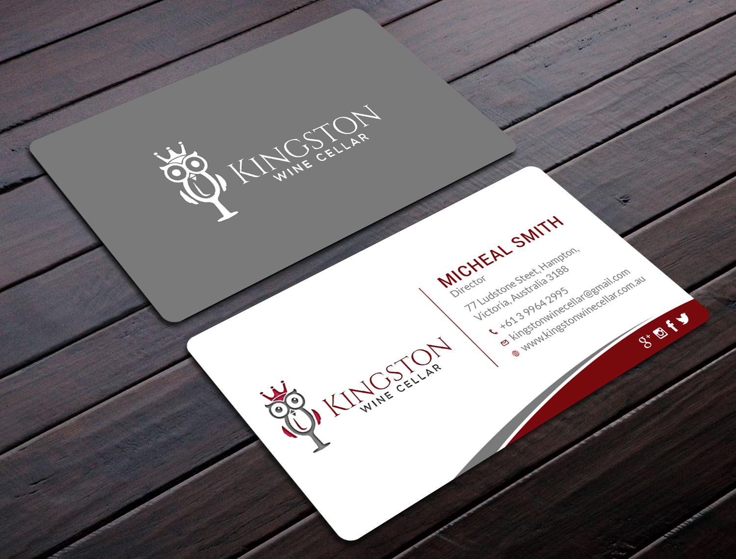 Business Card Design by Tripti Ranjan Gain for Kingston Wine Cellar | Design #23085266