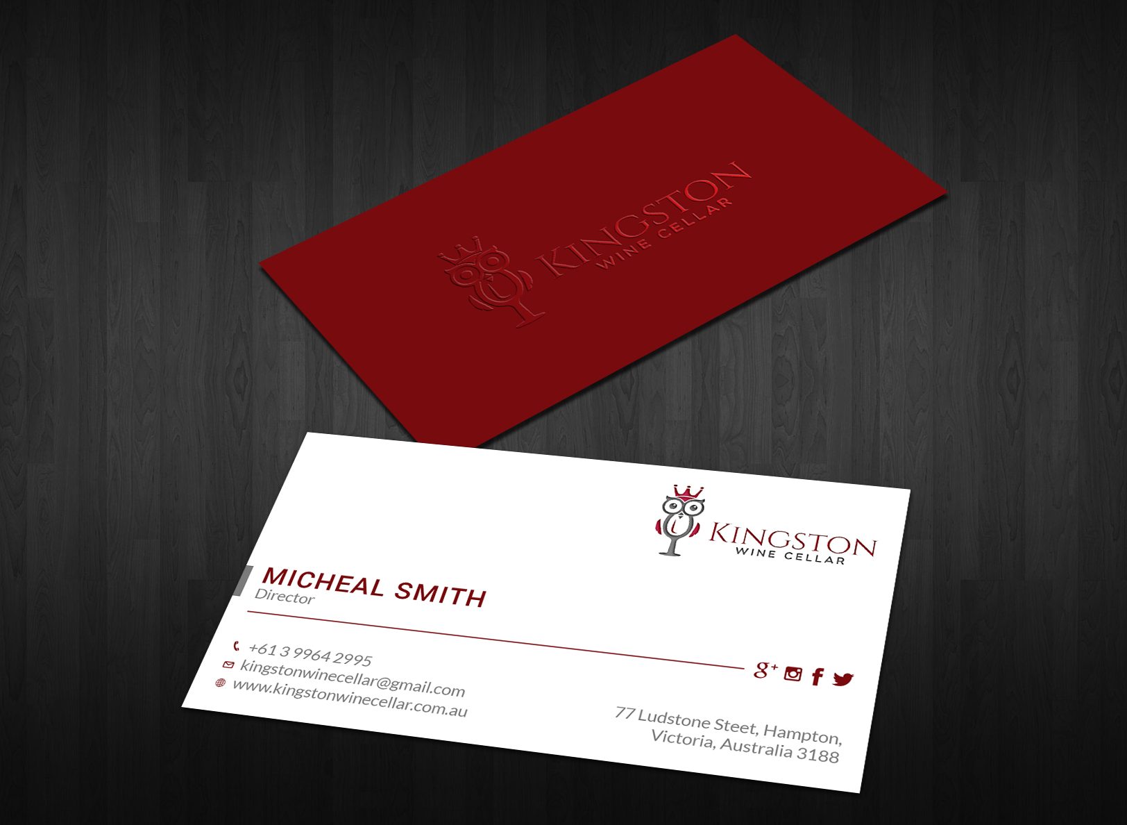 Business Card Design by Tripti Ranjan Gain for Kingston Wine Cellar | Design #23085267