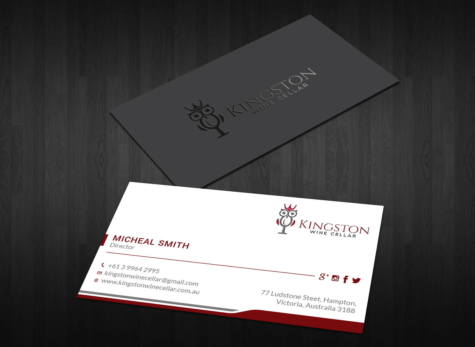Business Card Design by Tripti Ranjan Gain for Kingston Wine Cellar | Design #23085272