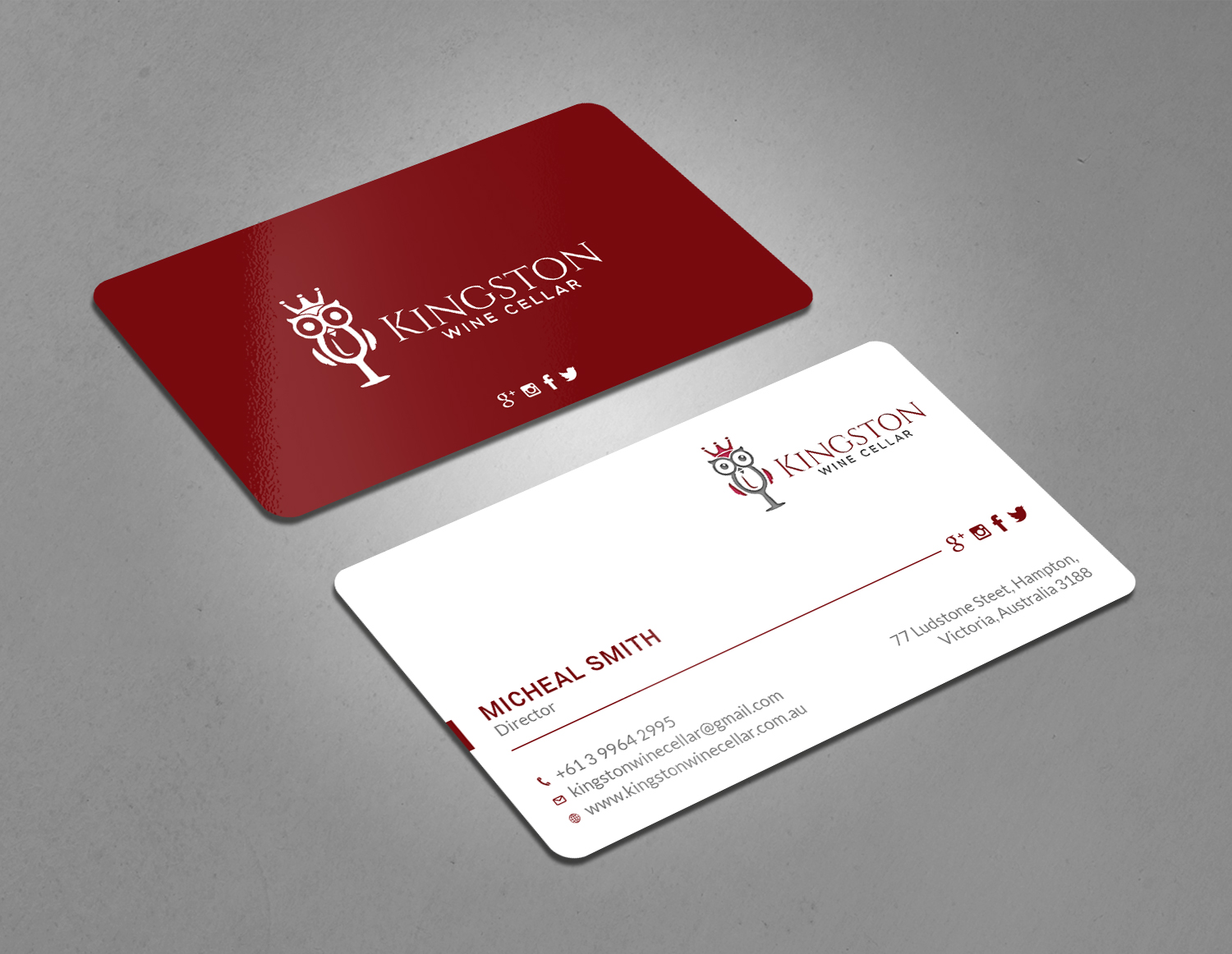 Business Card Design by Tripti Ranjan Gain for Kingston Wine Cellar | Design #23085273