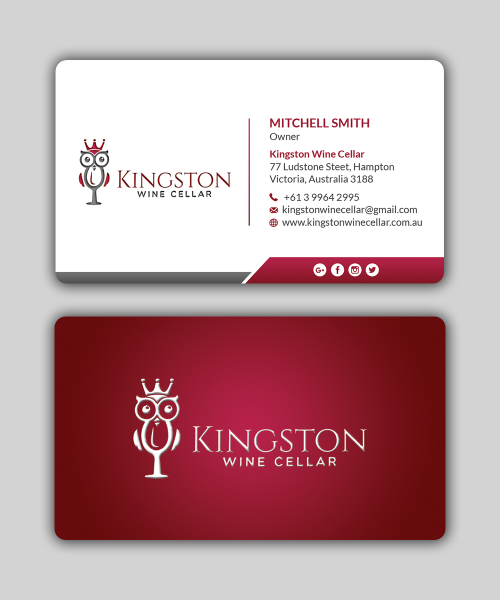 Business Card Design by T.R for Kingston Wine Cellar | Design #23084357