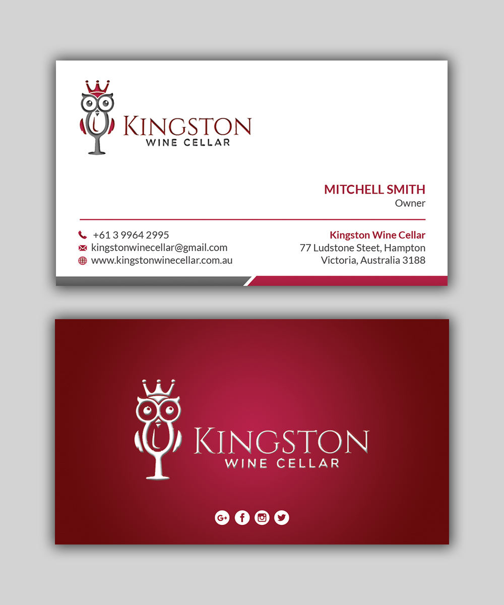 Business Card Design by T.R for Kingston Wine Cellar | Design #23084433