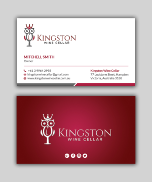 Business Card Design by T.R for Kingston Wine Cellar | Design: #23084435