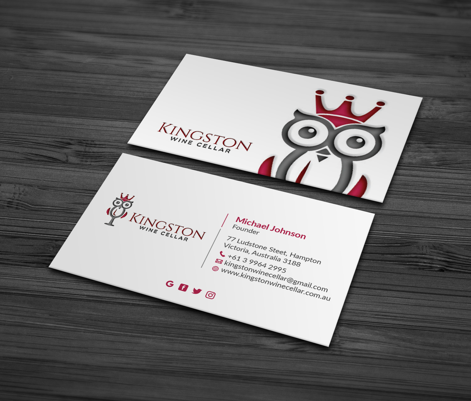 Diseño de Tarjeta de Presentación por MDesign para Kingston Wine Cellar | Diseño #23085503
