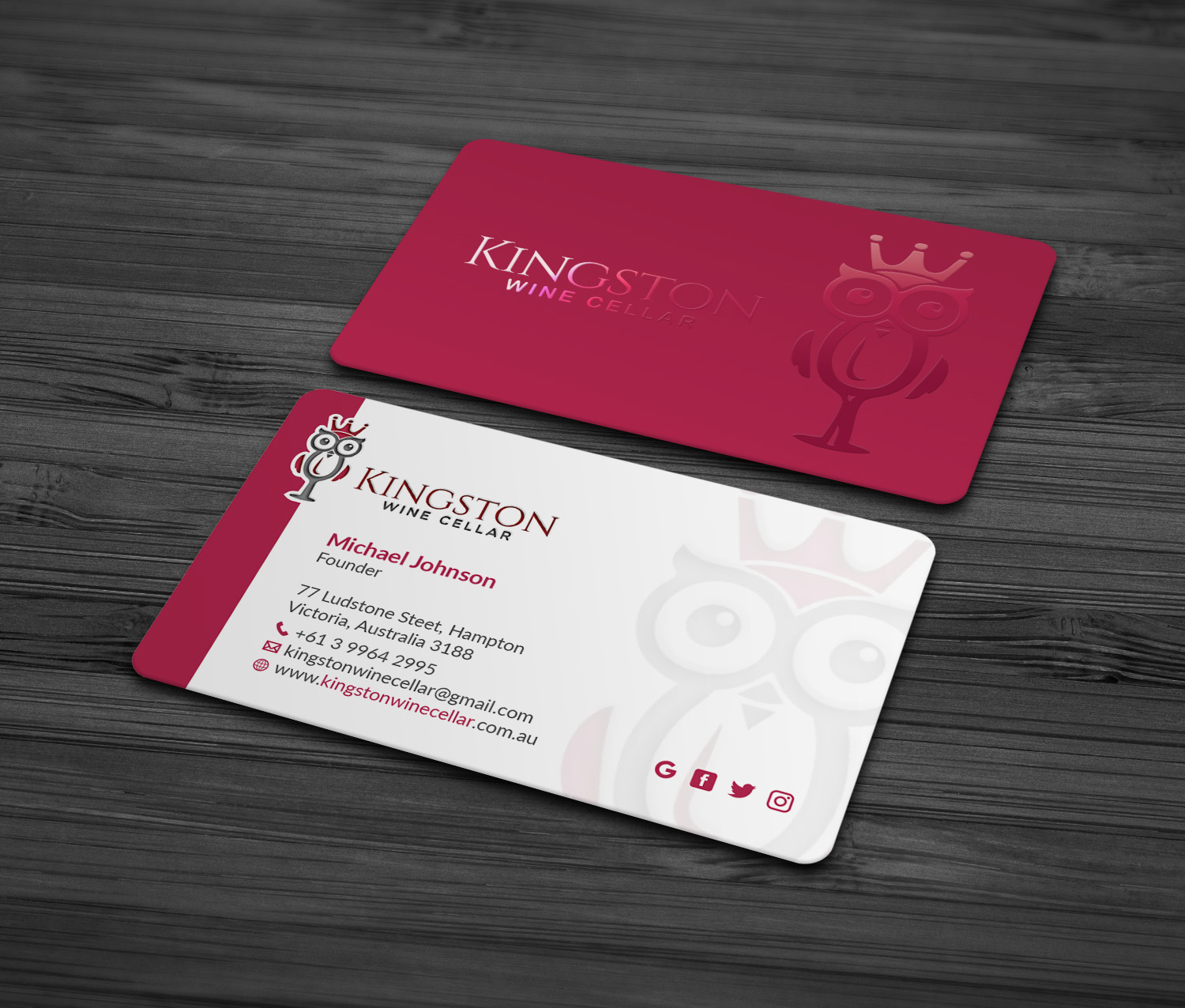 Business Card Design by MDesign for Kingston Wine Cellar | Design #23126944