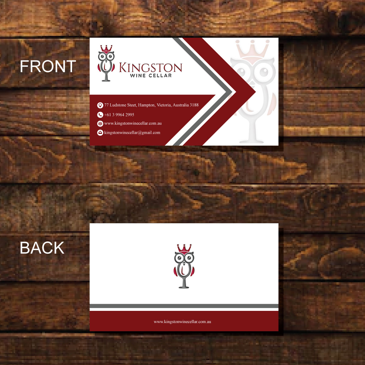 Business Card Design by Bong_organic_design for Kingston Wine Cellar | Design #23085664