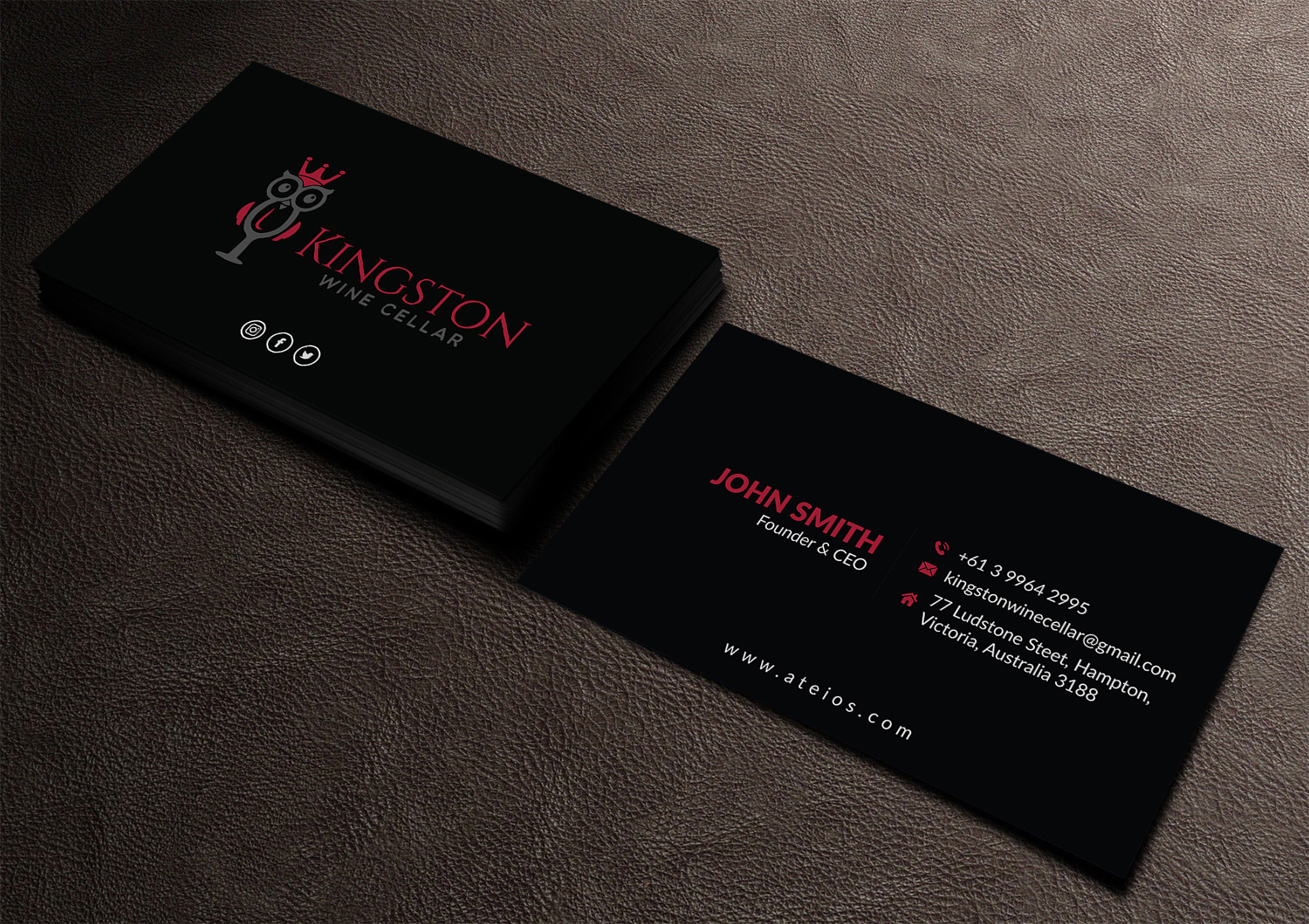 Business Card Design by Musa. A for Kingston Wine Cellar | Design #23087207