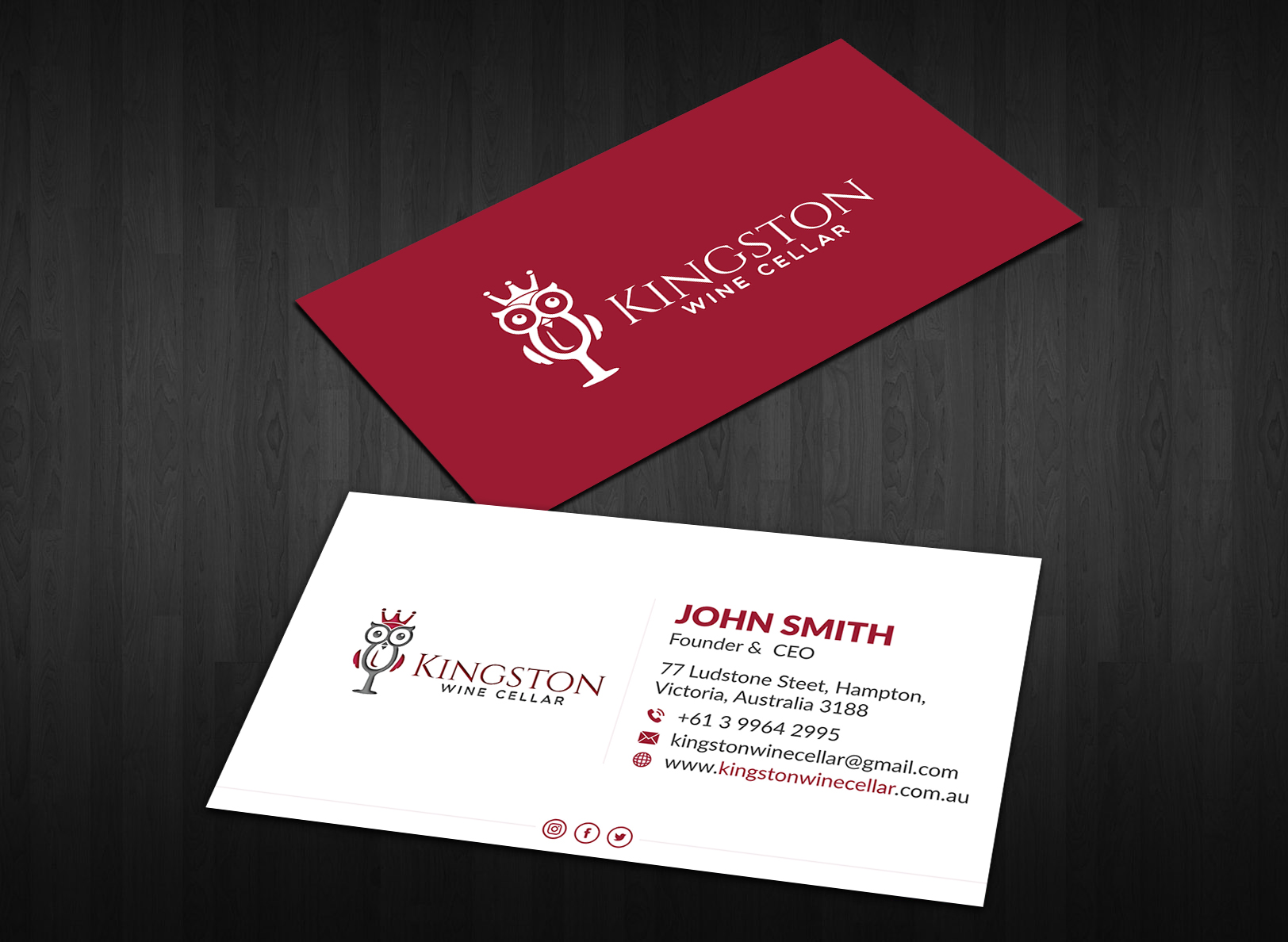 Diseño de Tarjeta de Presentación por Musa. A para Kingston Wine Cellar | Diseño #23087210