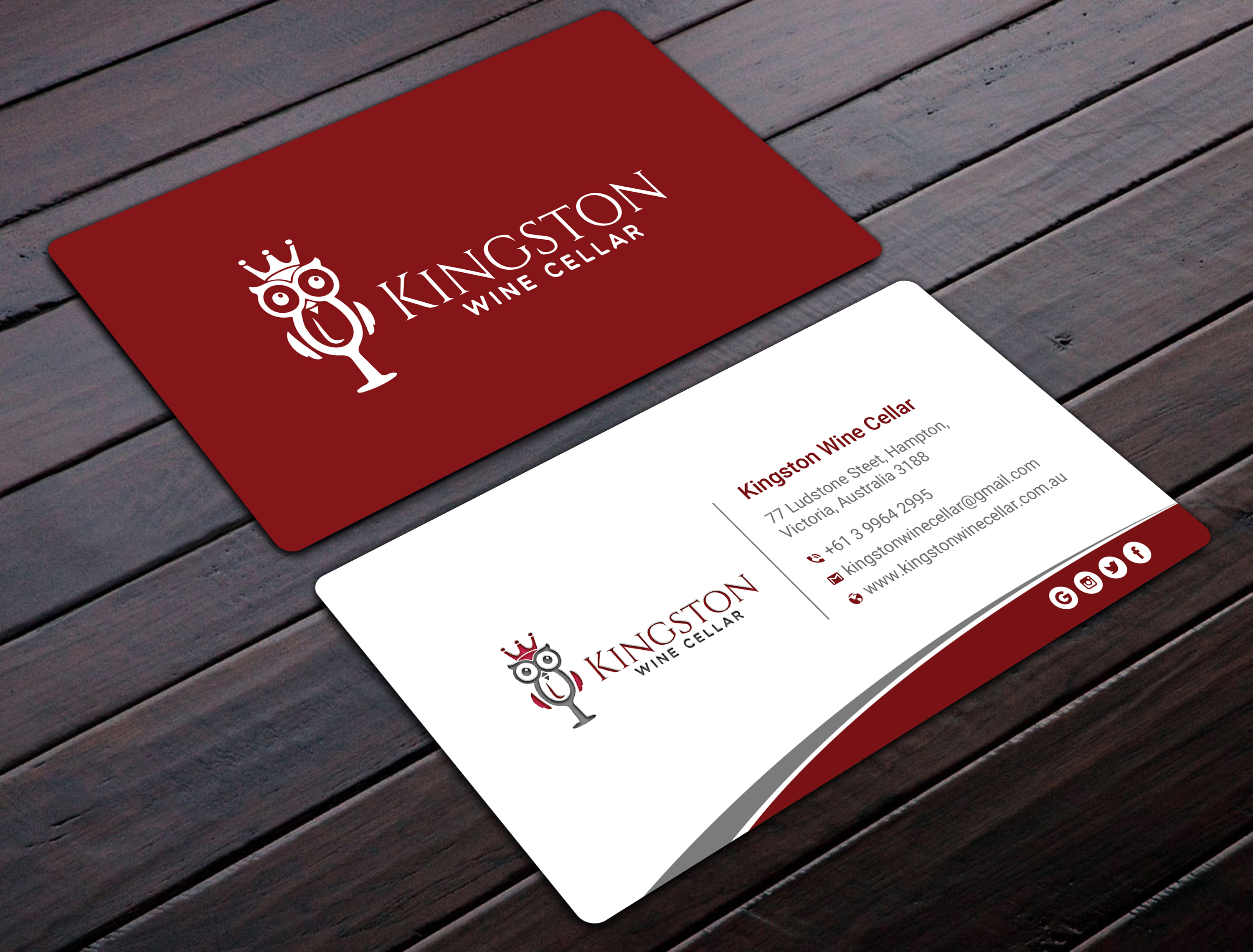 Business Card Design by Uttom 2 for Kingston Wine Cellar | Design #23085921