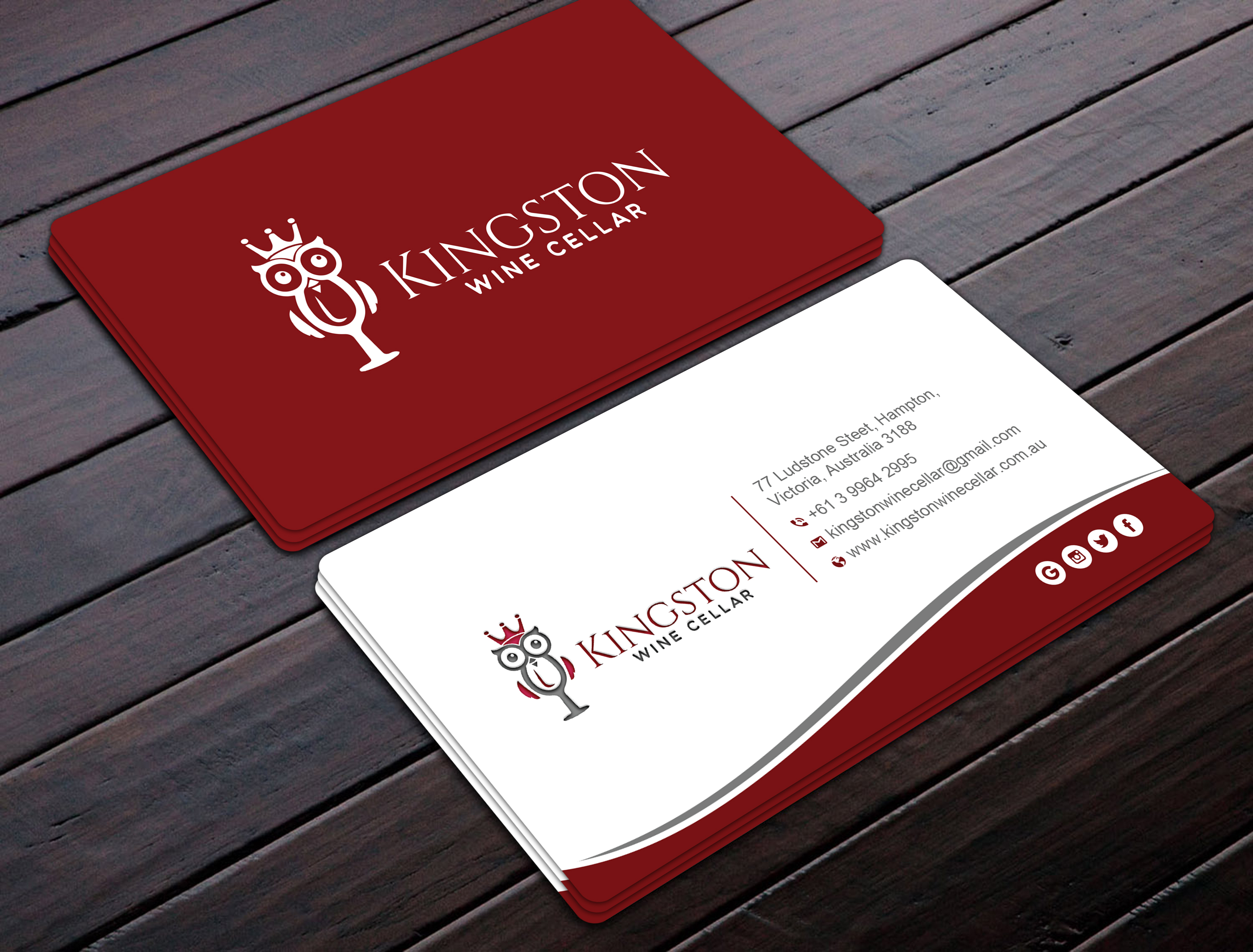 Business Card Design by Uttom 2 for Kingston Wine Cellar | Design #23085922