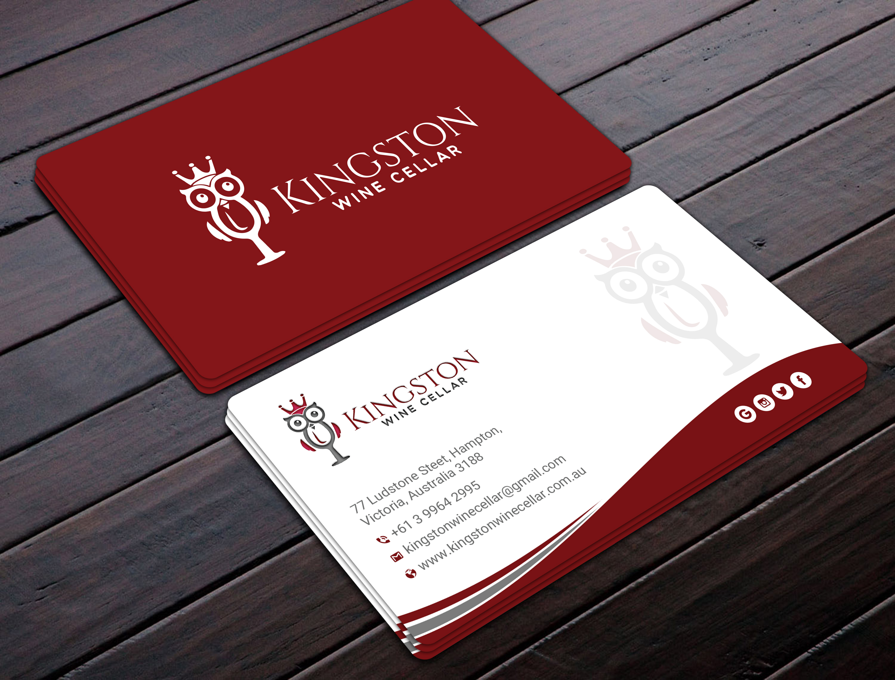 Business Card Design by Uttom 2 for Kingston Wine Cellar | Design #23085923