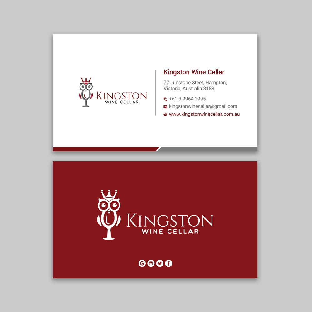 Business Card Design by Uttom 2 for Kingston Wine Cellar | Design #23086216
