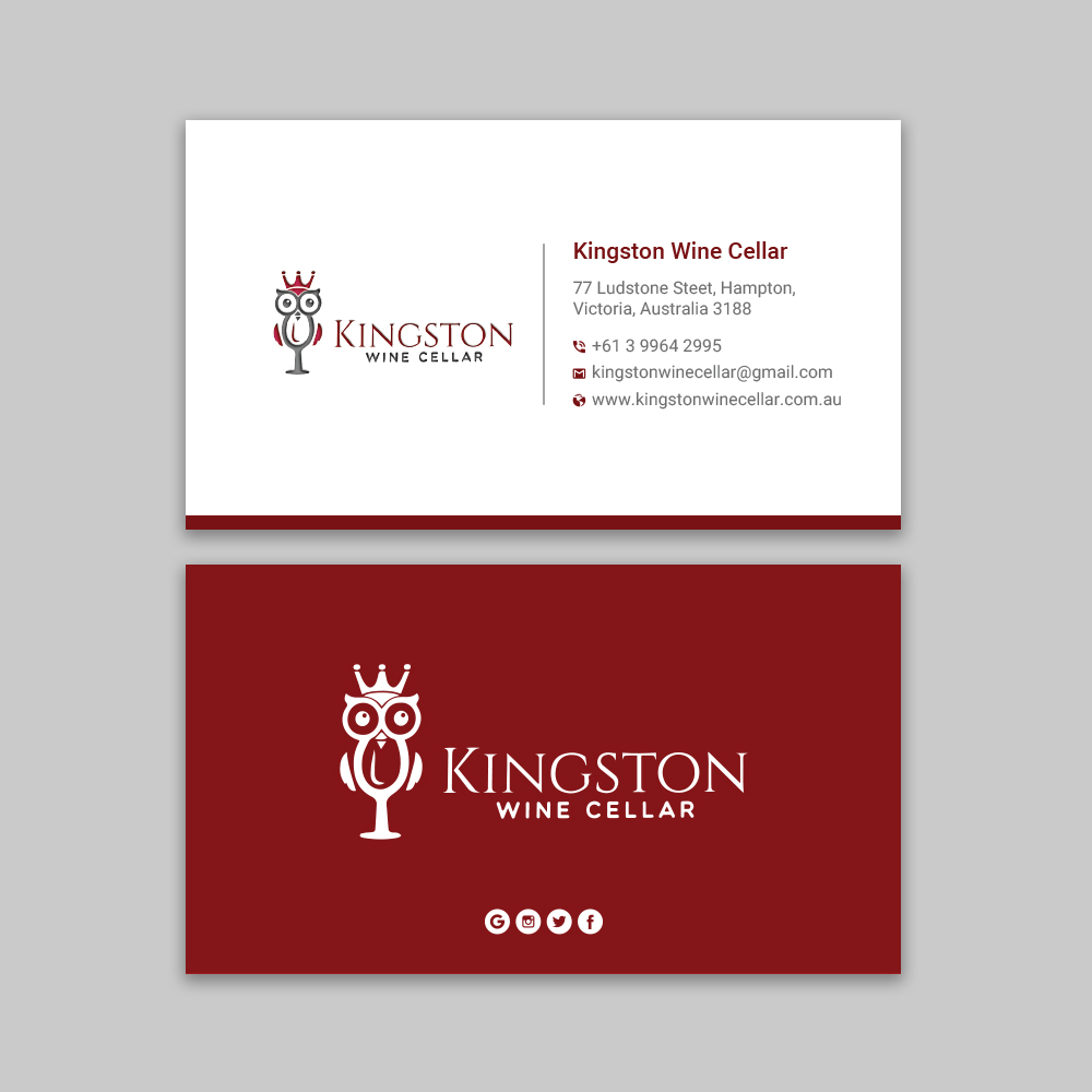 Visitenkarten-Design von Uttom 2 für Kingston Wine Cellar | Design #23086217