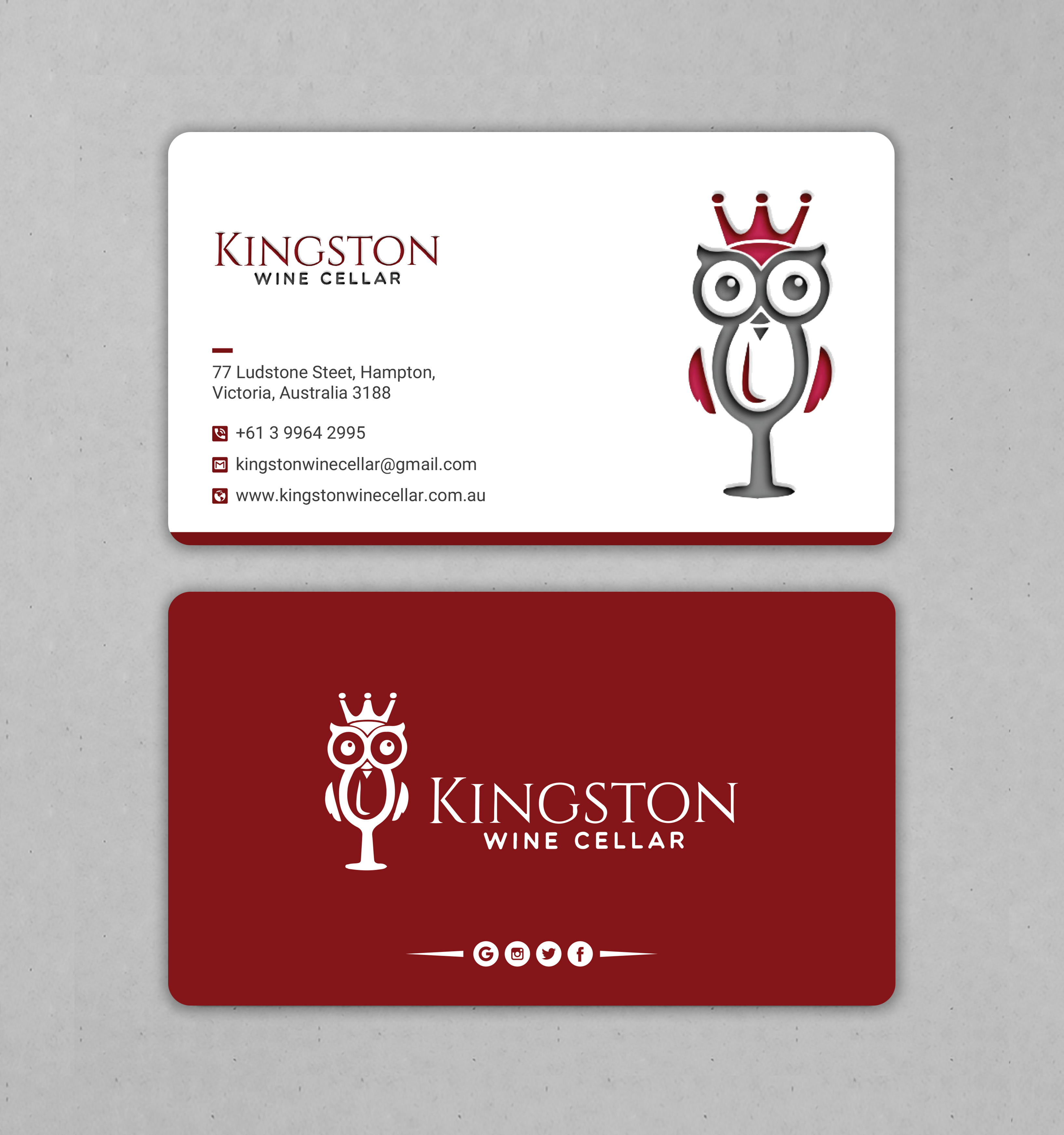 Business Card Design by Uttom 2 for Kingston Wine Cellar | Design #23087562