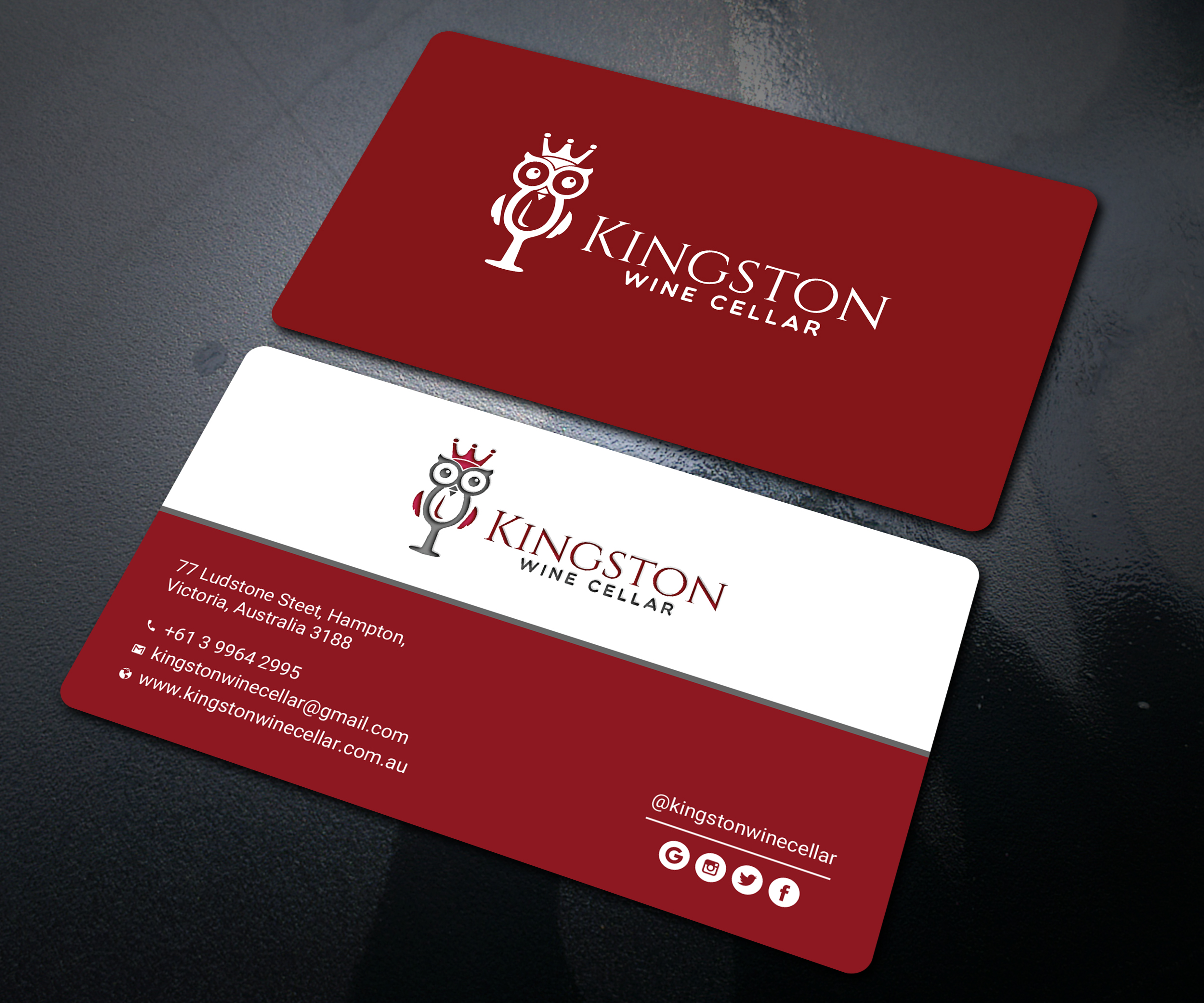 Business Card Design by Uttom 2 for Kingston Wine Cellar | Design #23134447