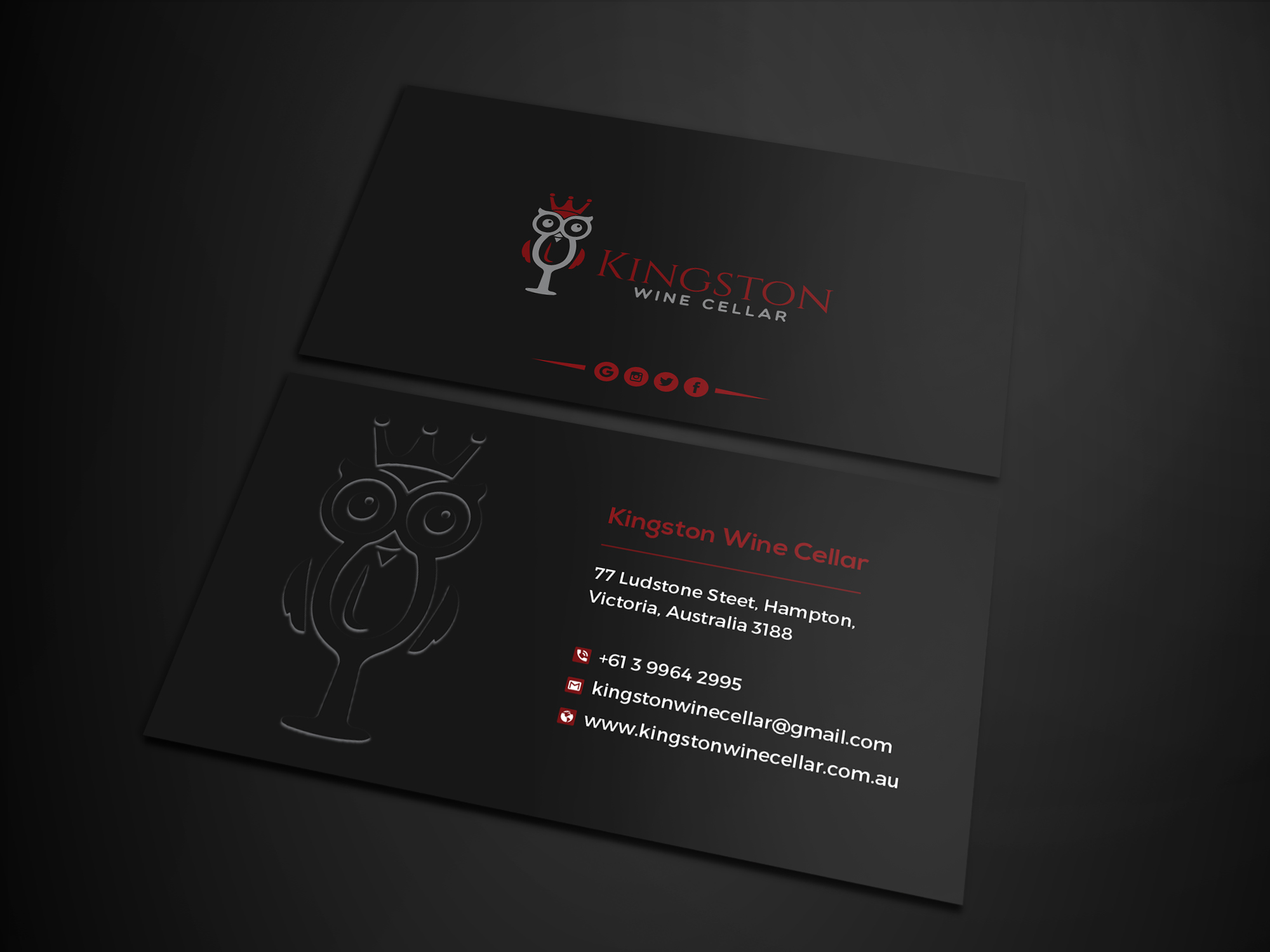 Business Card Design by Uttom 2 for Kingston Wine Cellar | Design #23134632