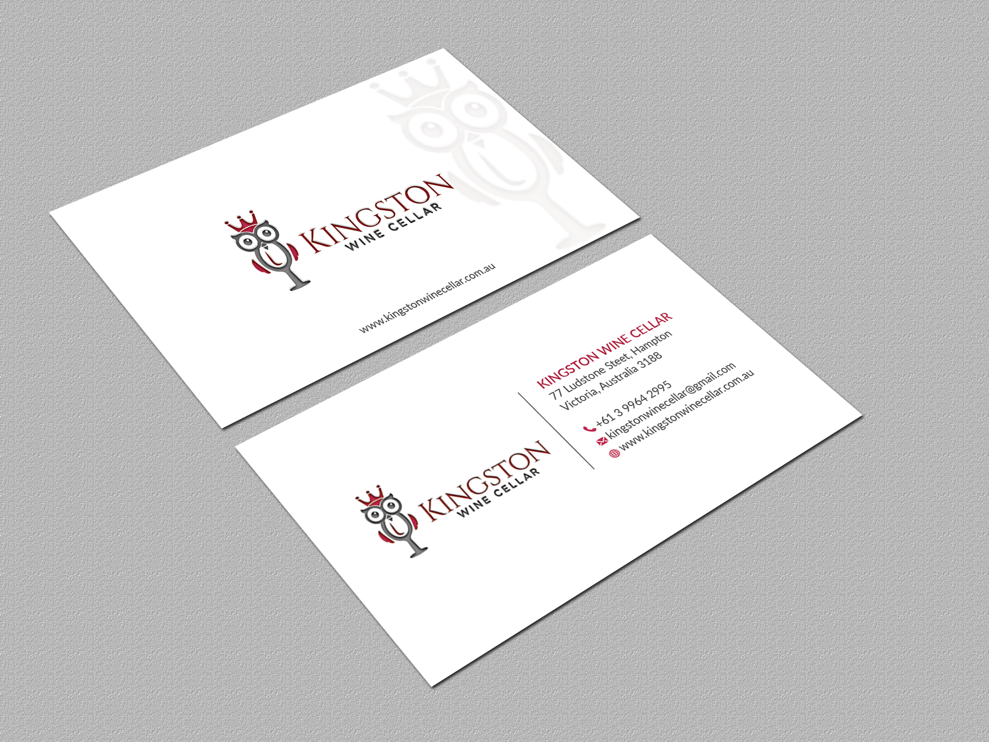 Business Card Design by Bonna 3 for Kingston Wine Cellar | Design #23109272