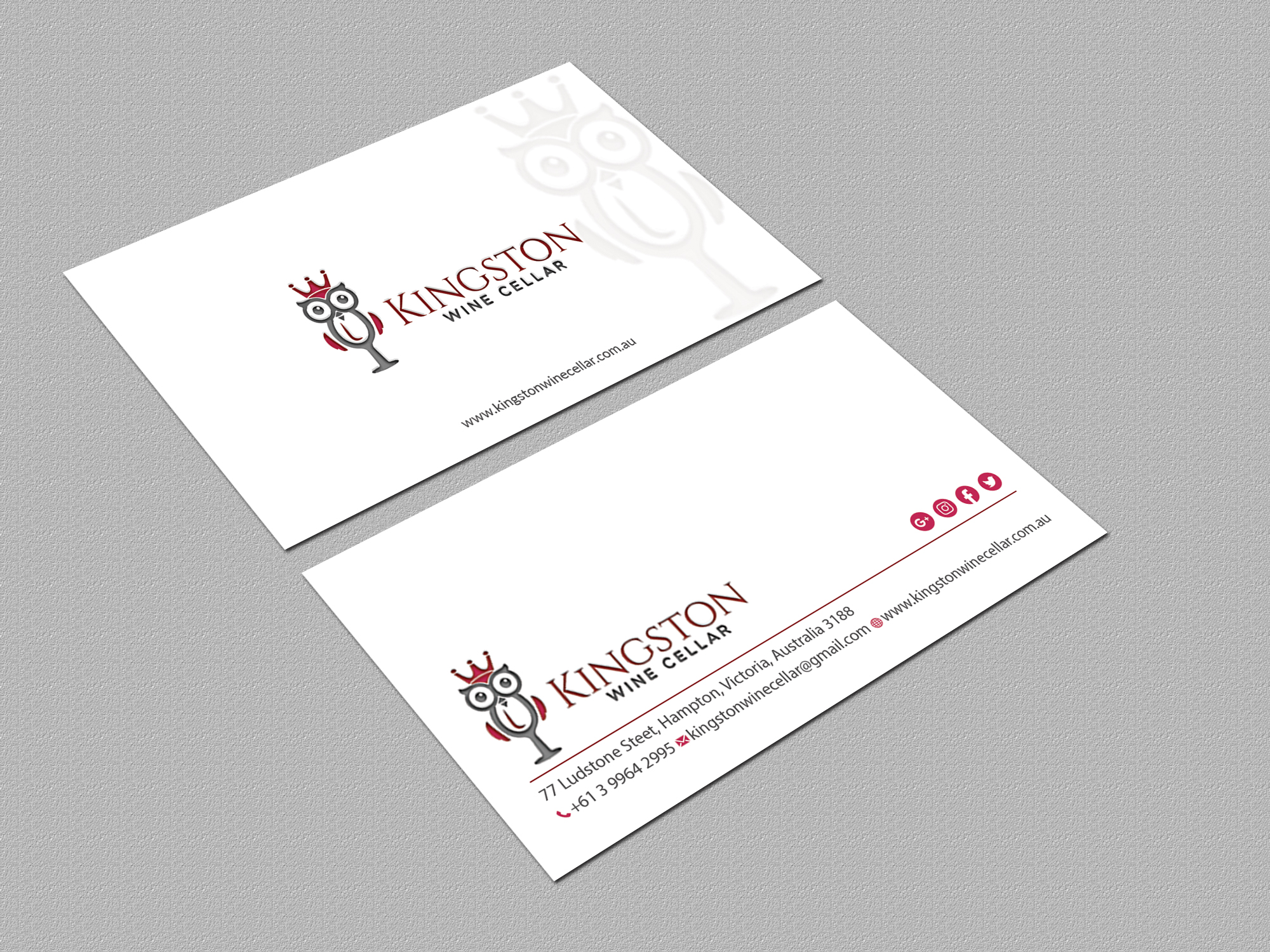 Business Card Design by Bonna 3 for Kingston Wine Cellar | Design #23109324