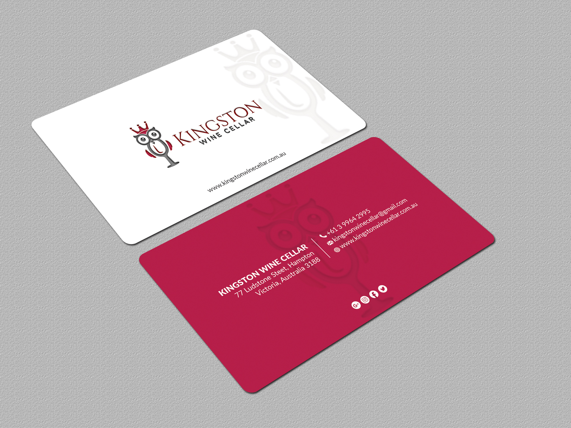 Business Card Design by Bonna 3 for Kingston Wine Cellar | Design #23109366