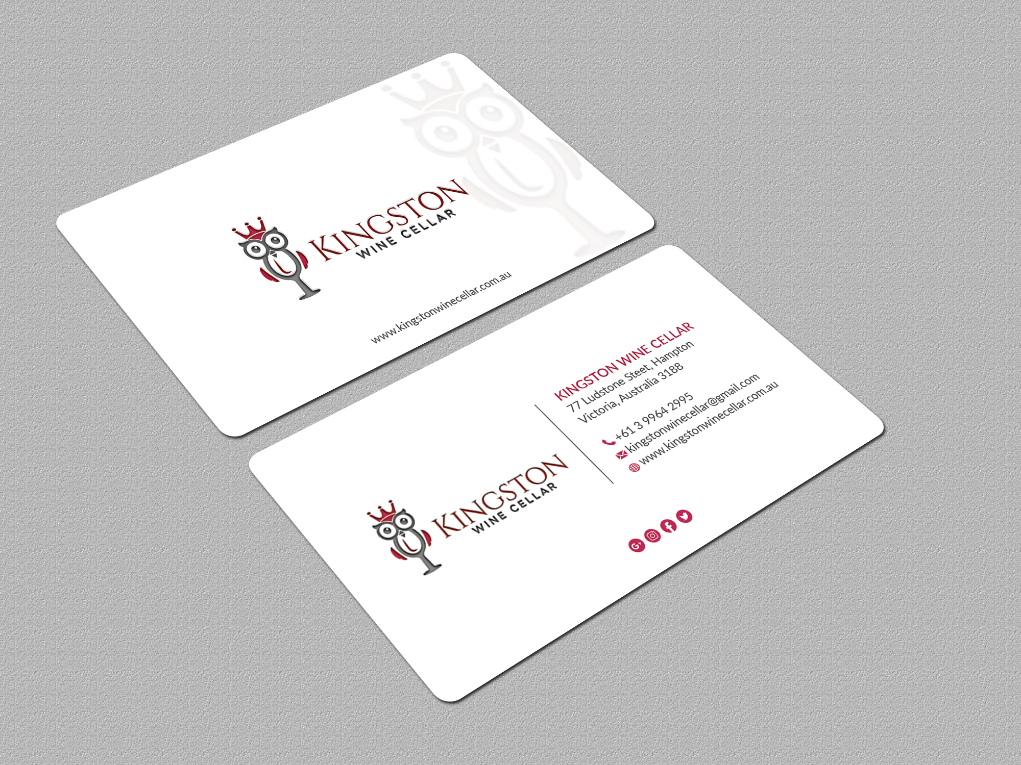 Visitenkarten-Design von Bonna 3 für Kingston Wine Cellar | Design #23109369
