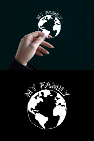 Car sticker with the Earth and wording, monochrome/cartoon styling | Sticker Design by Arun 25