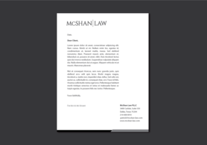 McShan Law PLLC updated letterhead for solo law practice - legal/professional services | Letterhead Design by H4R5Z