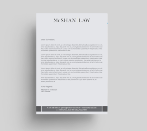 McShan Law PLLC updated letterhead for solo law practice - legal/professional services | Letterhead Design by Tripti Ranjan Gain