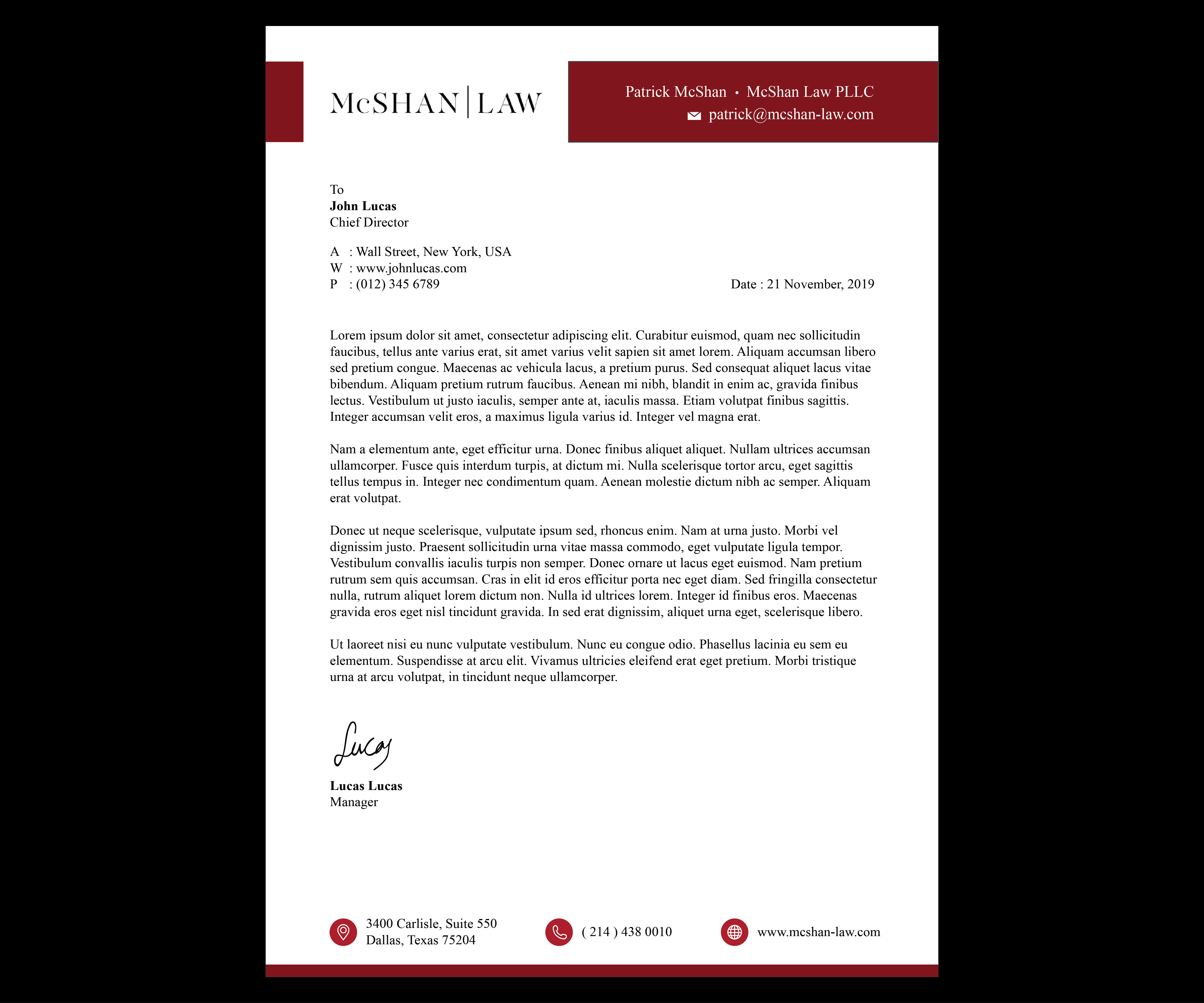 Letterhead Design by lucas 17 for this project | Design #23091247